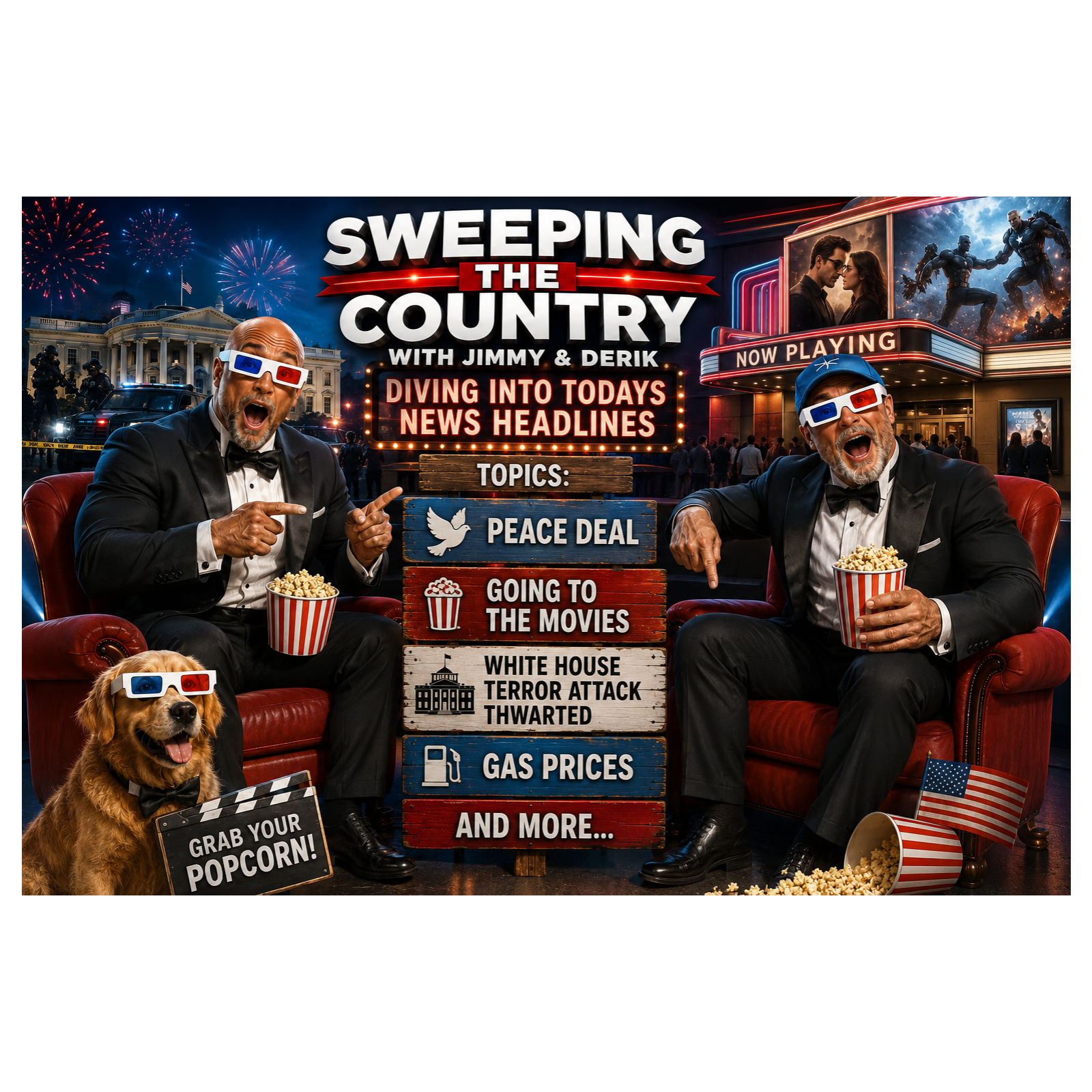 🎬 Peace Deals, Blockbuster Movies, White House Security & Gas Prices | Sweeping the Country with Jimmy & Derik