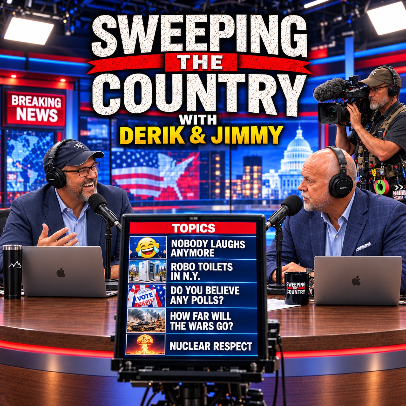 Nobody Laughs Anymore, Robo Toilets, Do you believe the Polls, Wars & Nuclear Respect, How far will it go! episode artwork
