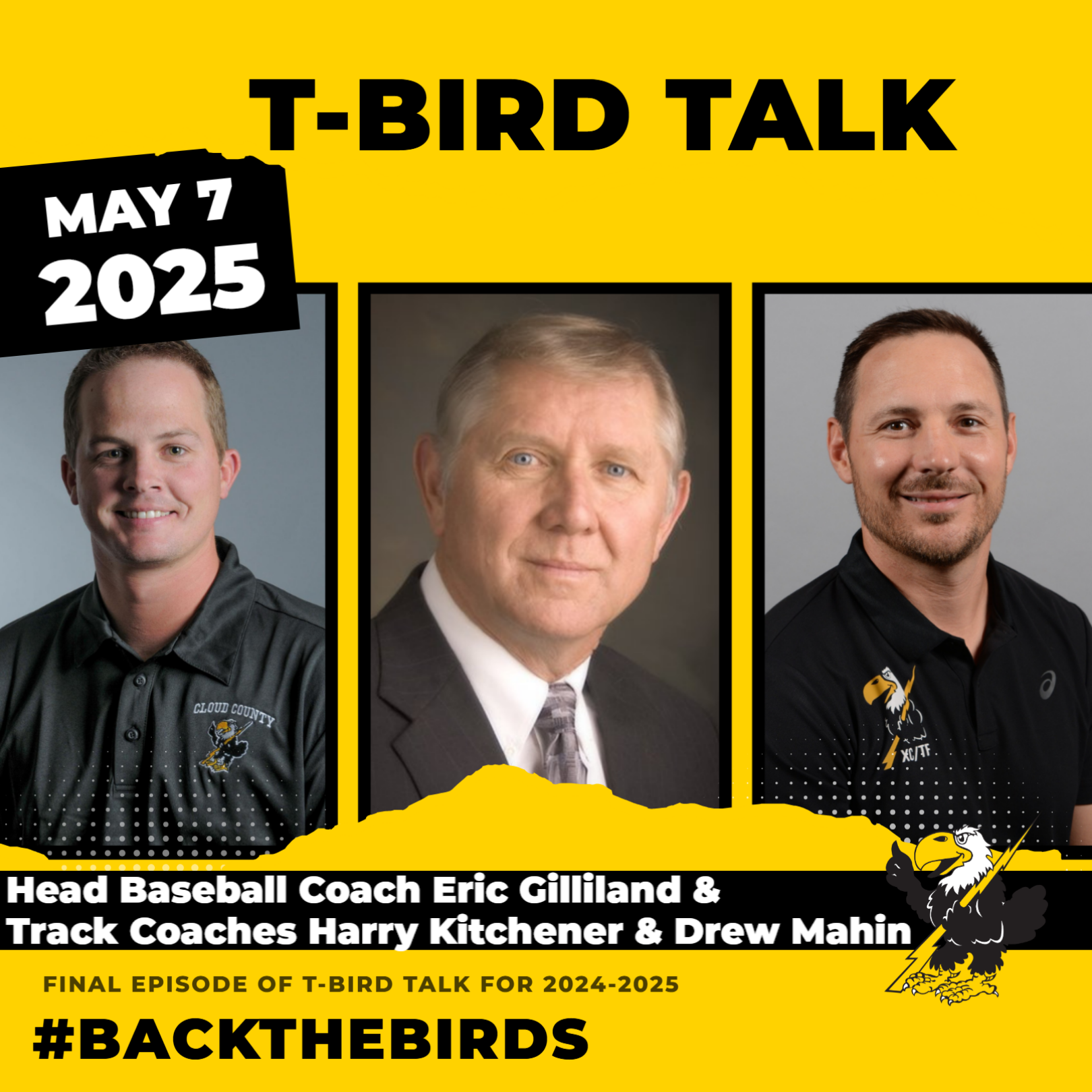T-Bird Talk: Episode 33 - Cloud County Baseball Coach Eric Gilliland and T-Bird Track & Field Coaches Harry Kitchener & Drew Mahin