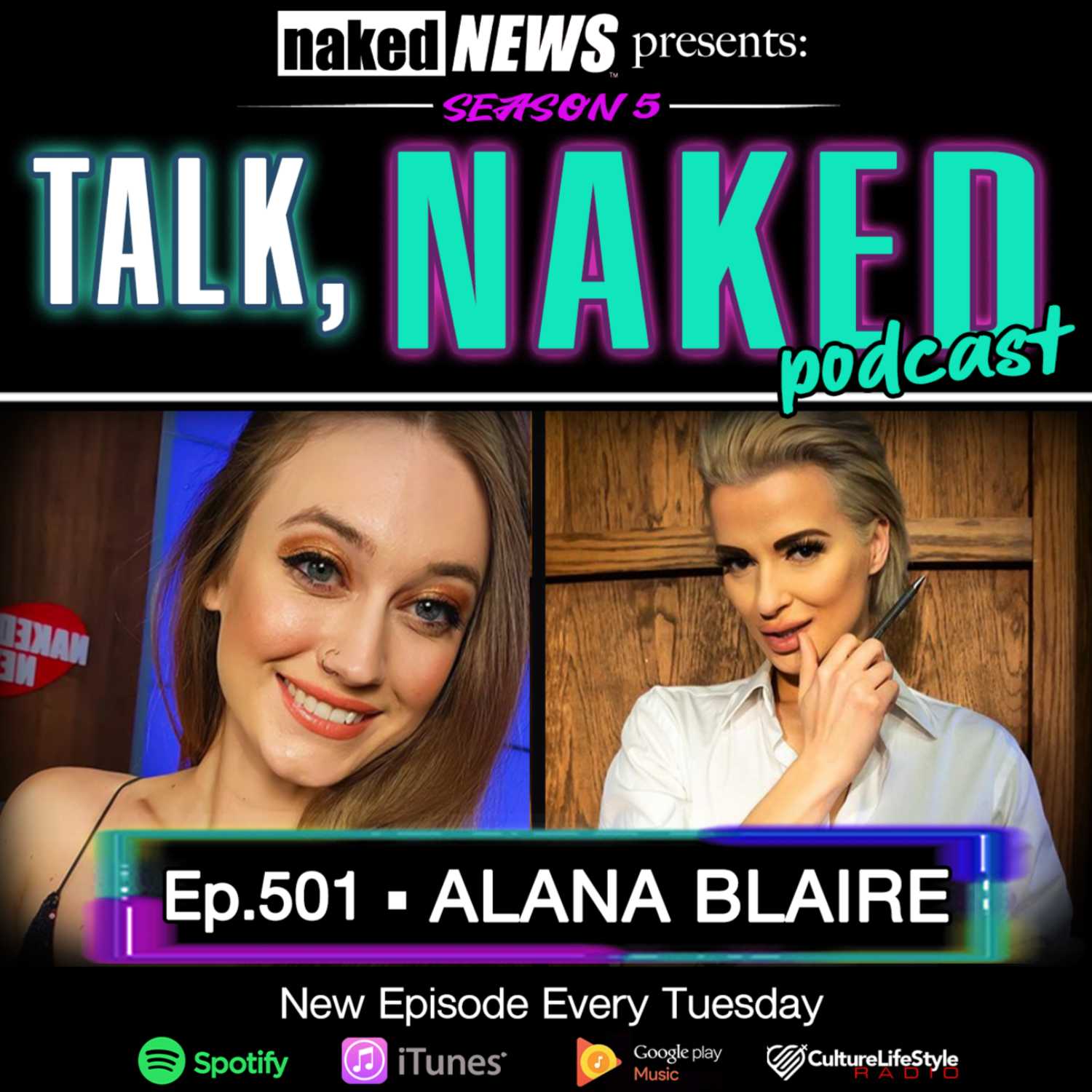 S5 E1: In this revealing interview, Laura sits down with popular Naked News anchor, Alana Blaire.