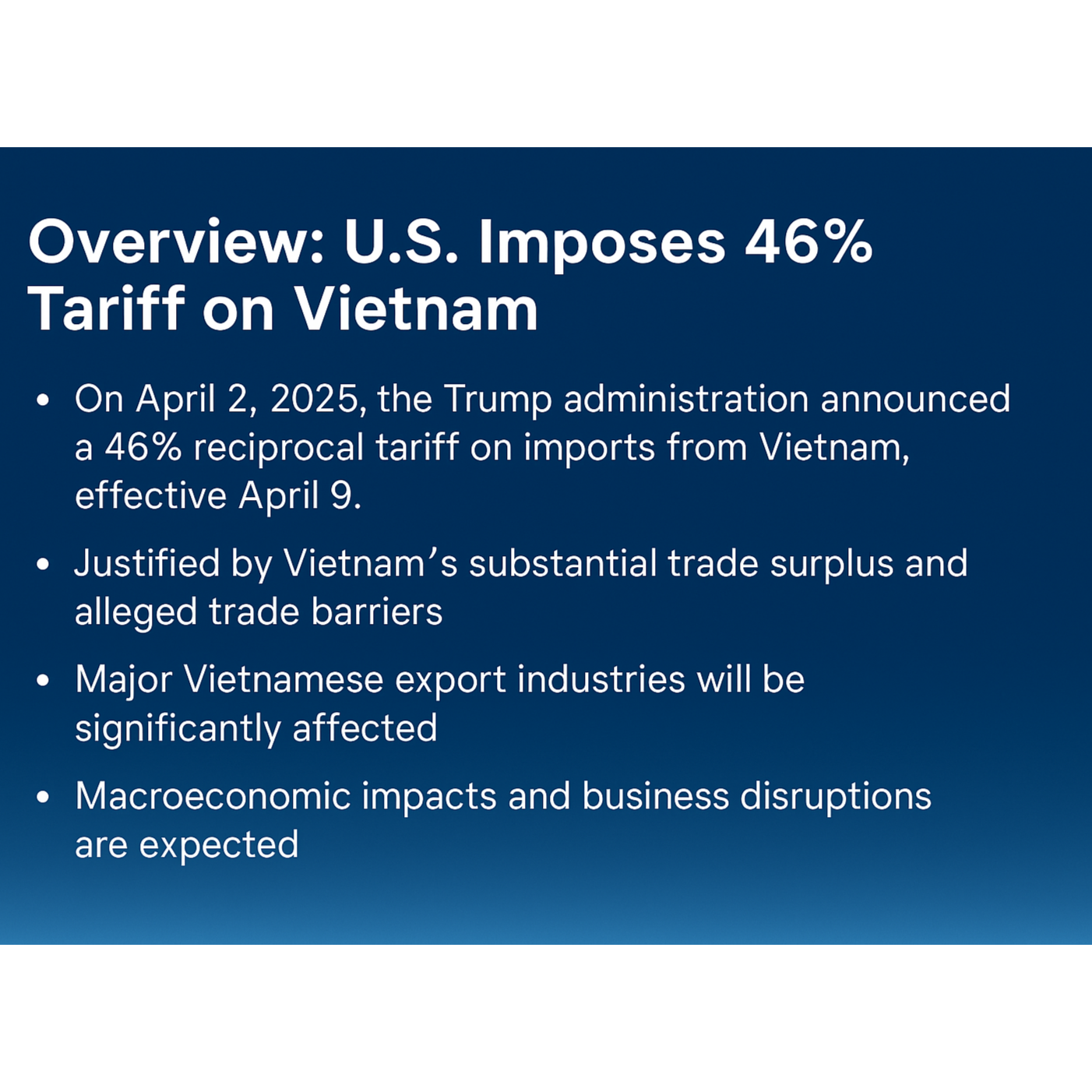 Tariff Shockwave: Vietnam's 46% Hit and What It Means for You podcast artwork