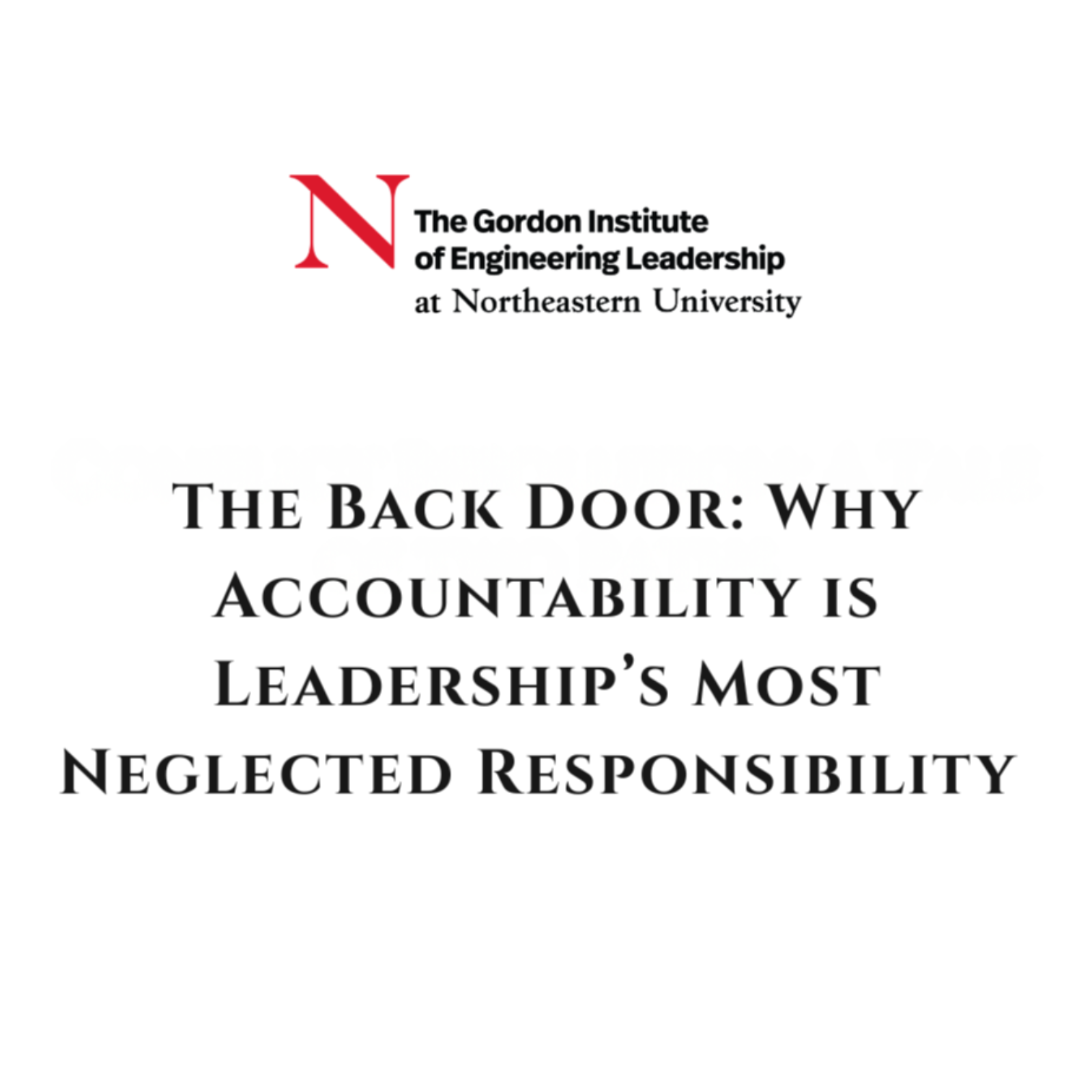 The Back Door: Why Accountability is Leadership’s Most Neglected Responsibility episode artwork