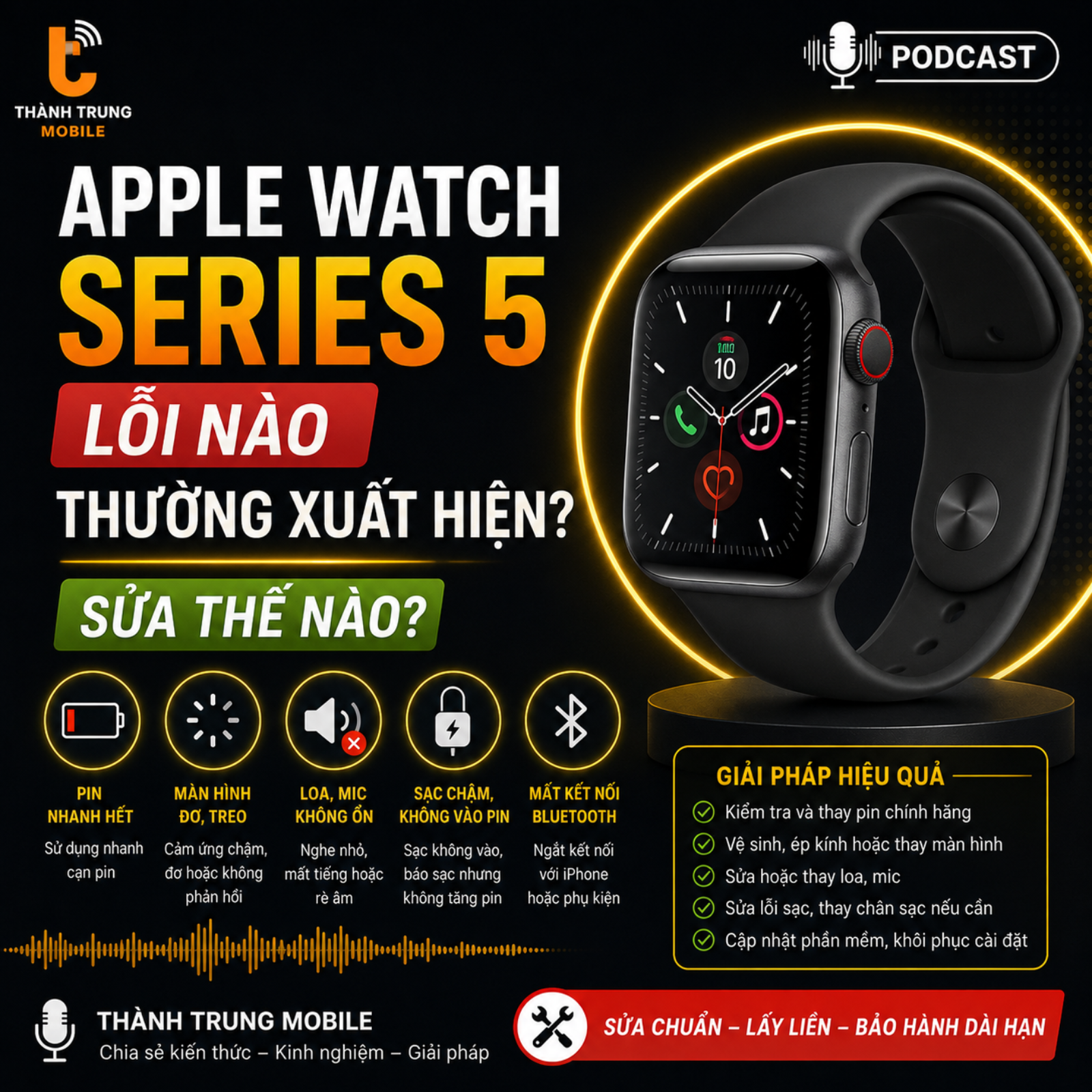Apple Watch Series 5: Lỗi nào thường xuất hiện? sửa thế nào? episode artwork