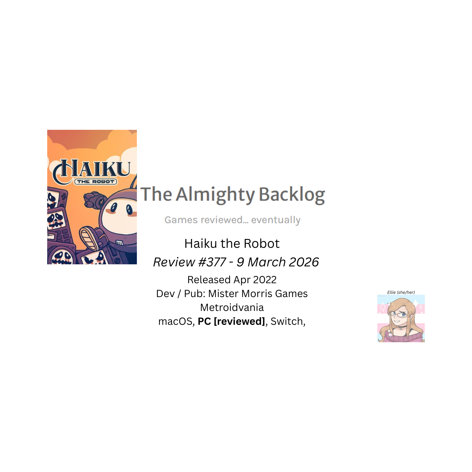 The Almighty Backlog 377 - Haiku the Robot episode artwork