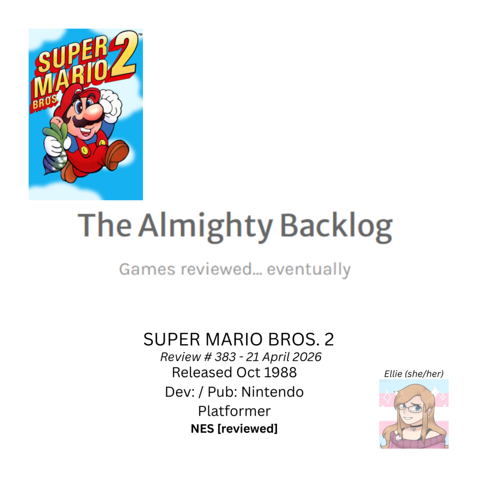 The Almighty Backlog 383 - Super Mario Bros. 2 episode artwork