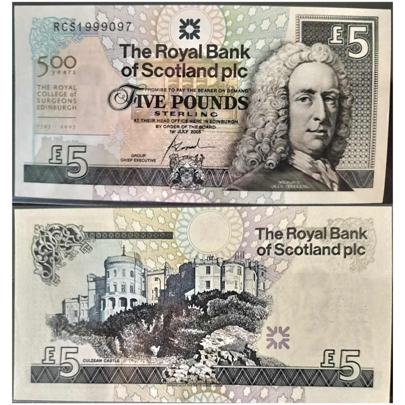 UK: Royal Bank of Scotland £5 Ilay Commemorative Series Royal College of Surgeons Banknote (2005) episode artwork