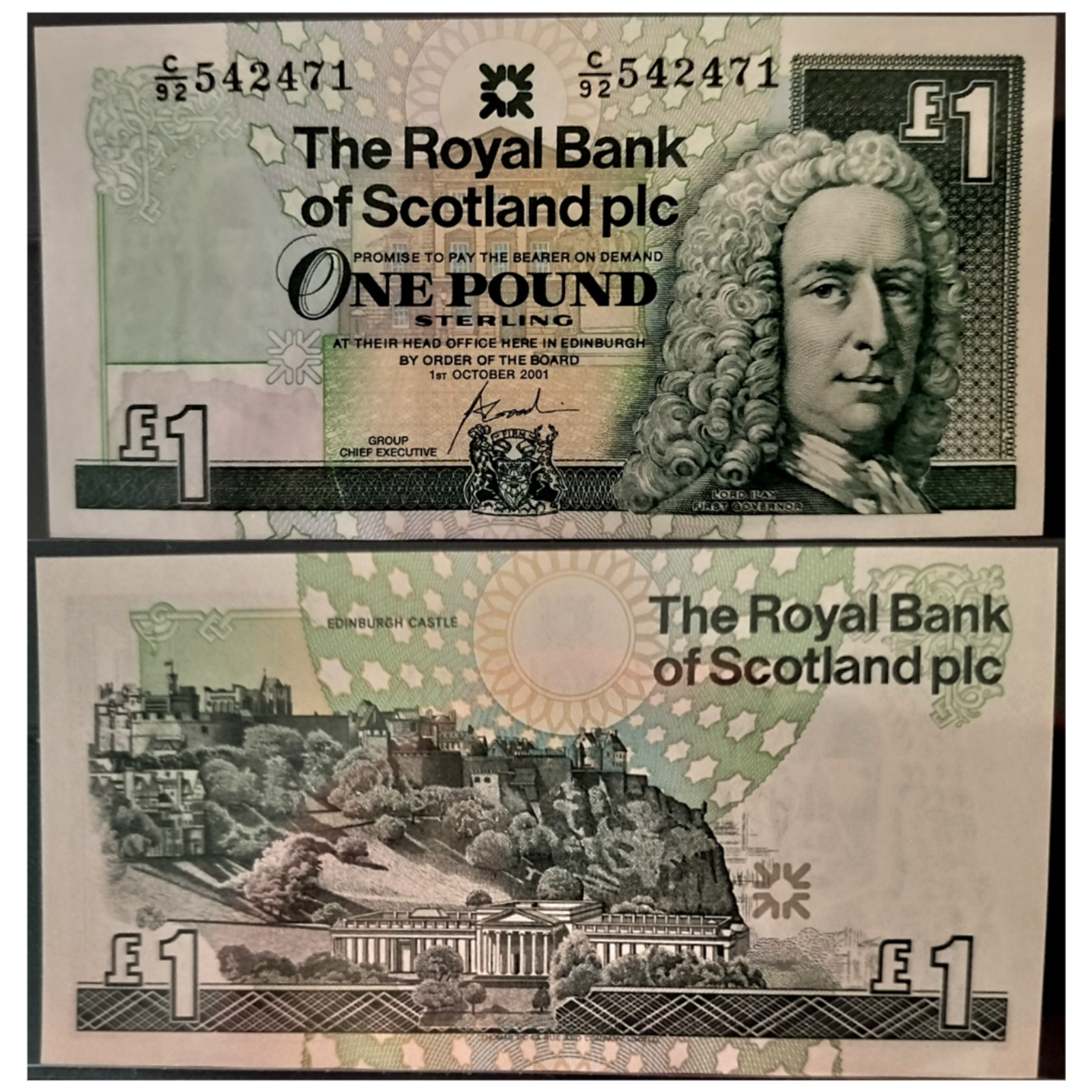 UK: Royal Bank of Scotland One Pound Banknote (1 October 2001) episode artwork