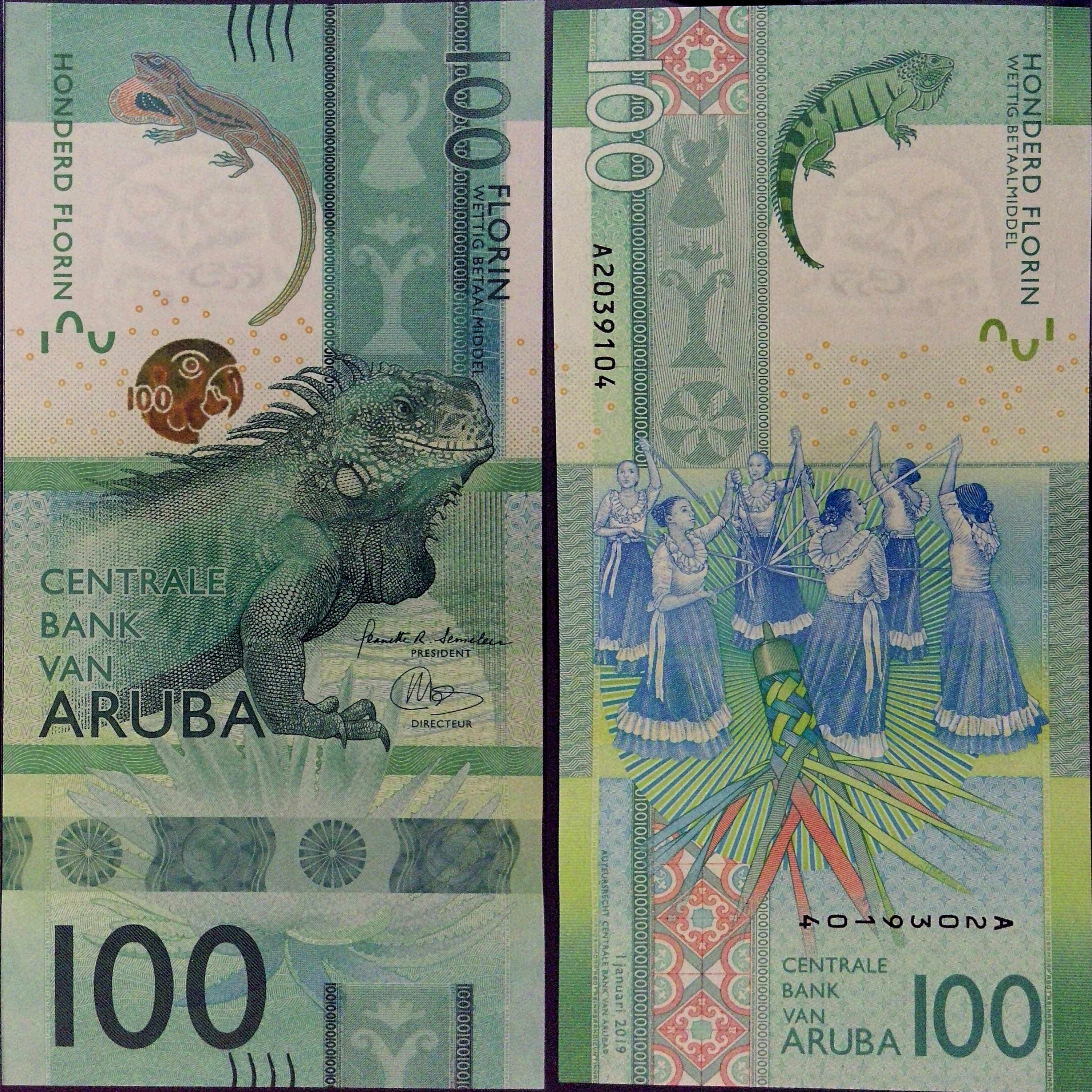 Aruba: The Centrale Bank van Aruba 100 Florin Stars of Aruba Series Banknote (2019) episode artwork