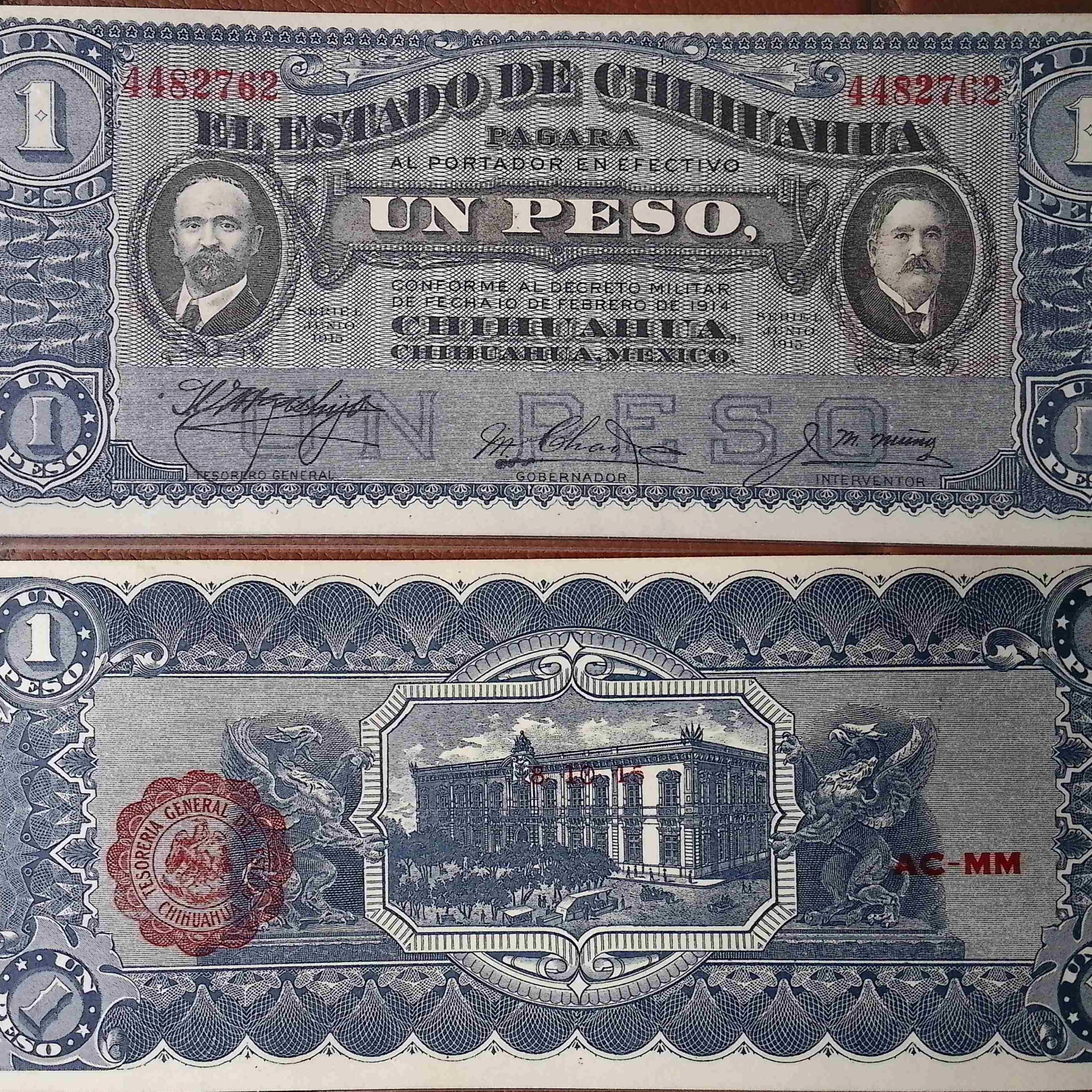 Mexico: El Estado de Chihuahua 1 Peso Series Dos Caritas Banknote (1915) episode artwork
