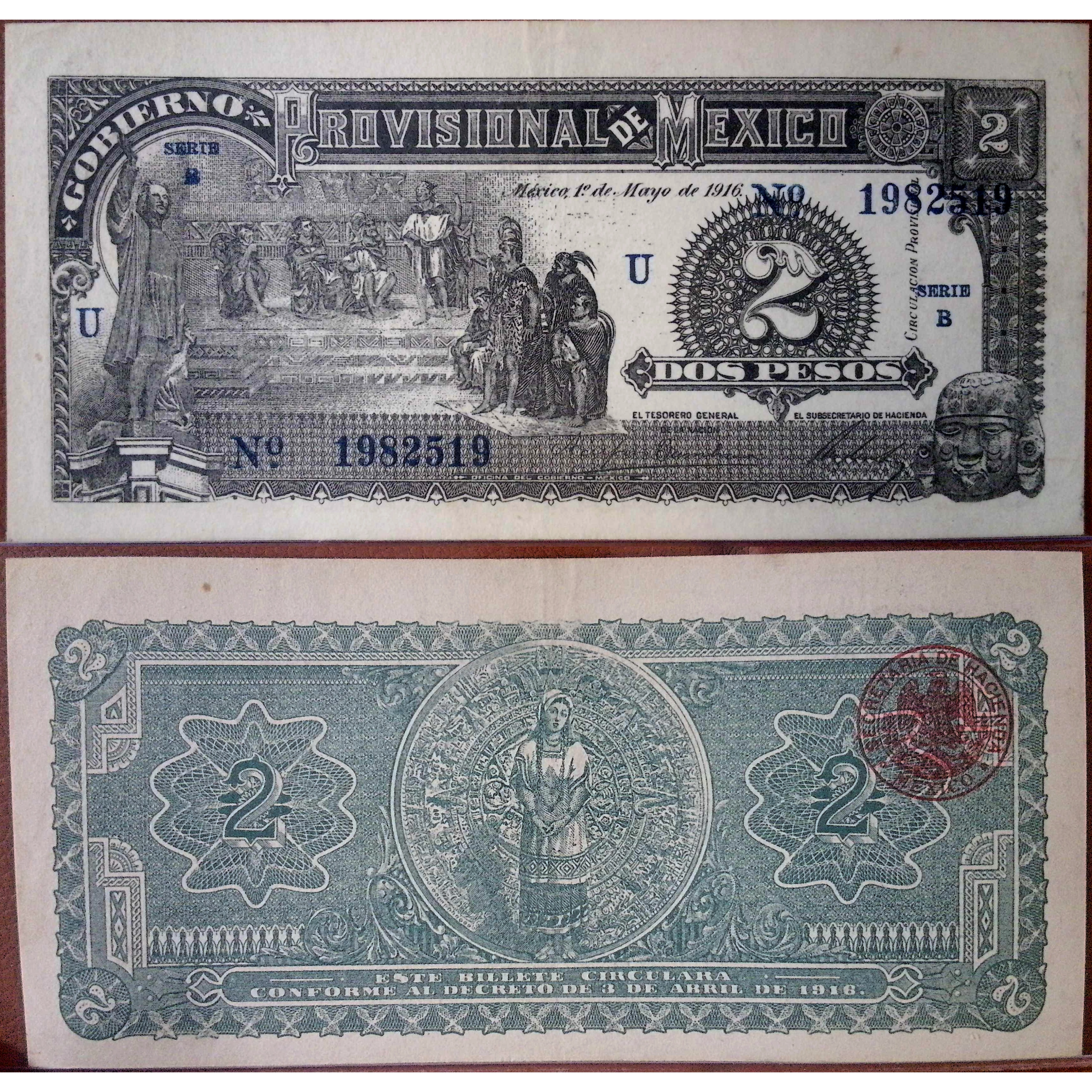 Mexico: Gobierno Provisional de Mexico 2 Pesos Banknote (1916) episode artwork