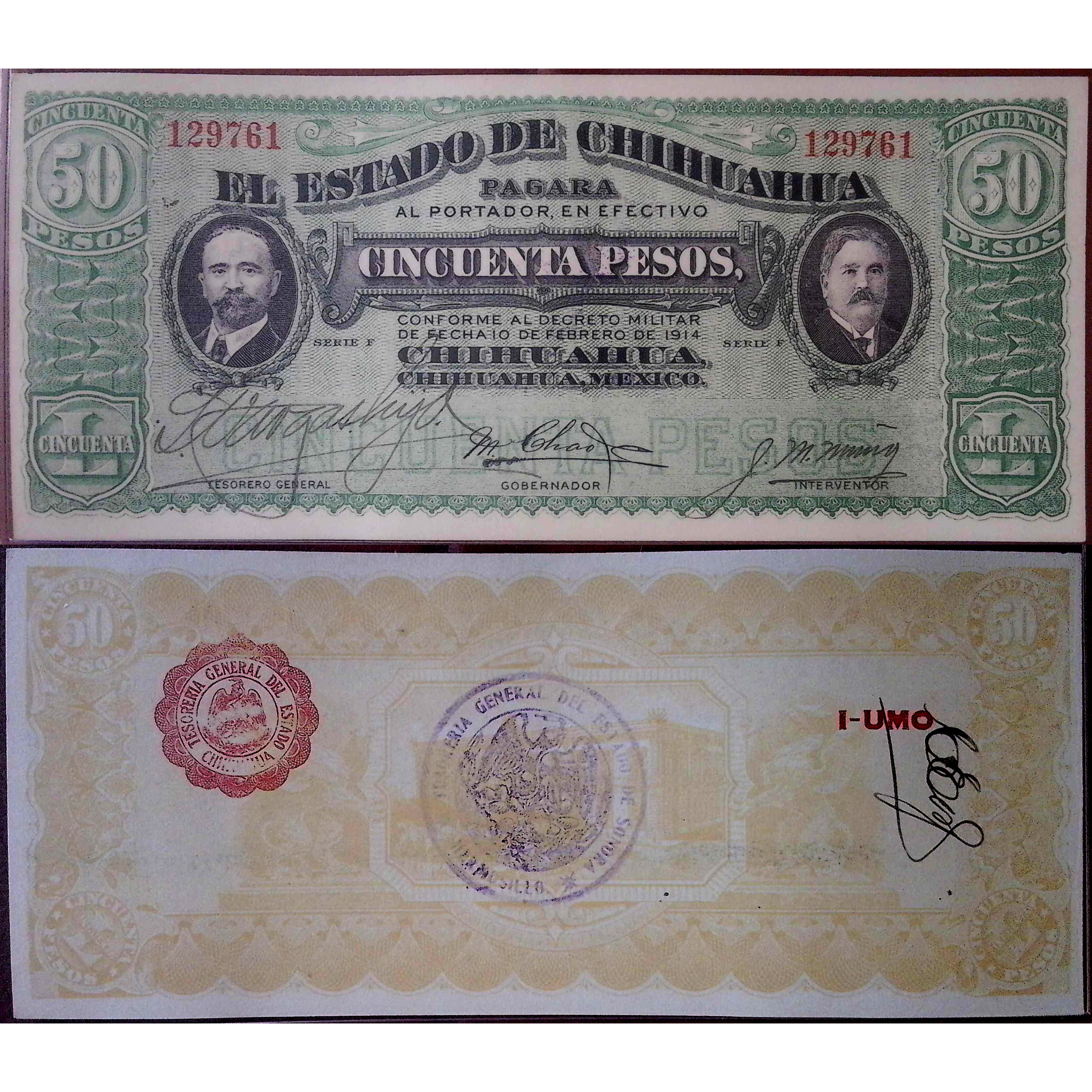 Mexico: El Estado de Chihuahua 50 Pesos Dos Caritas Series (1914) episode artwork