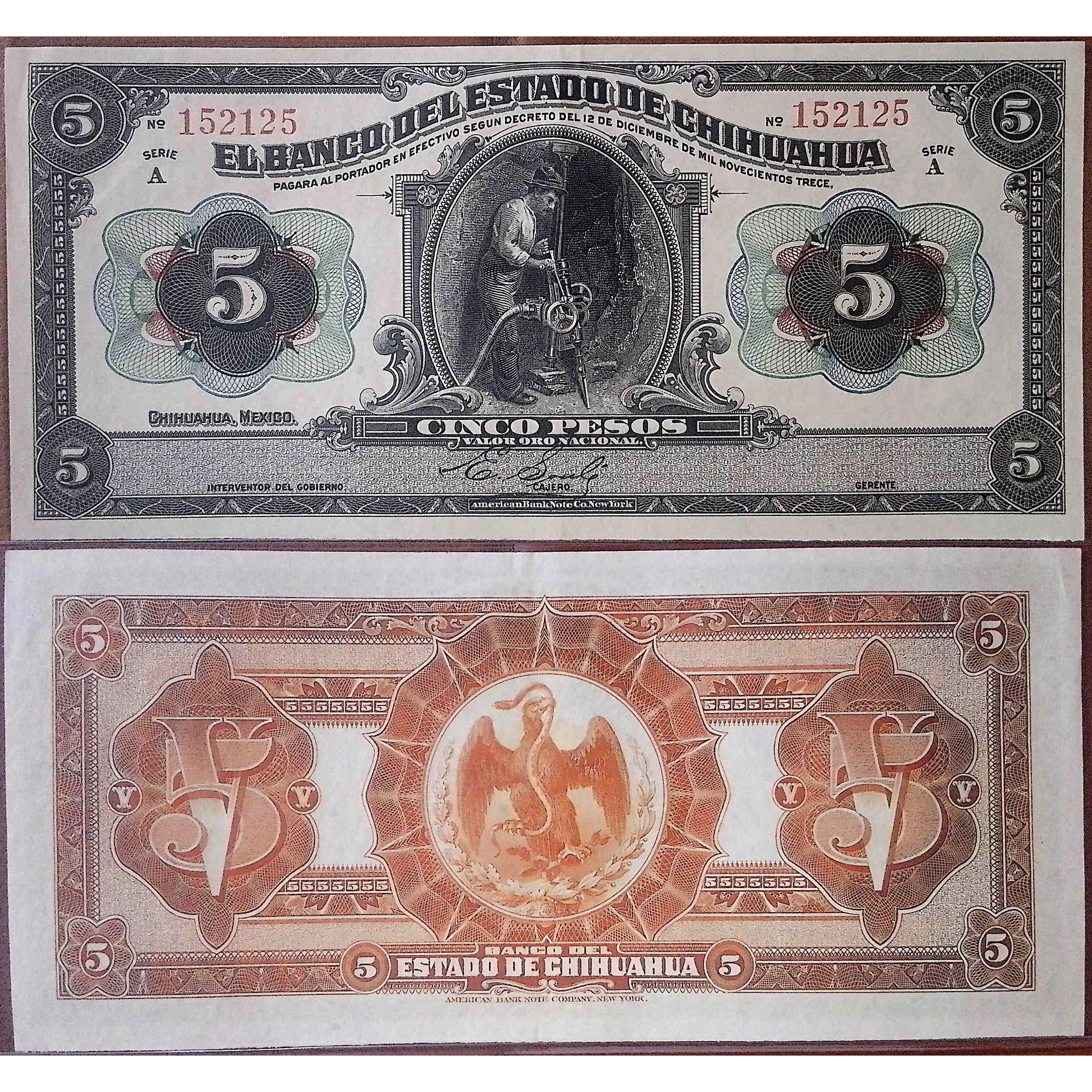 Mexico: El Banco del Estado de Chihuahua 5 Pesos Banknote(1914) episode artwork