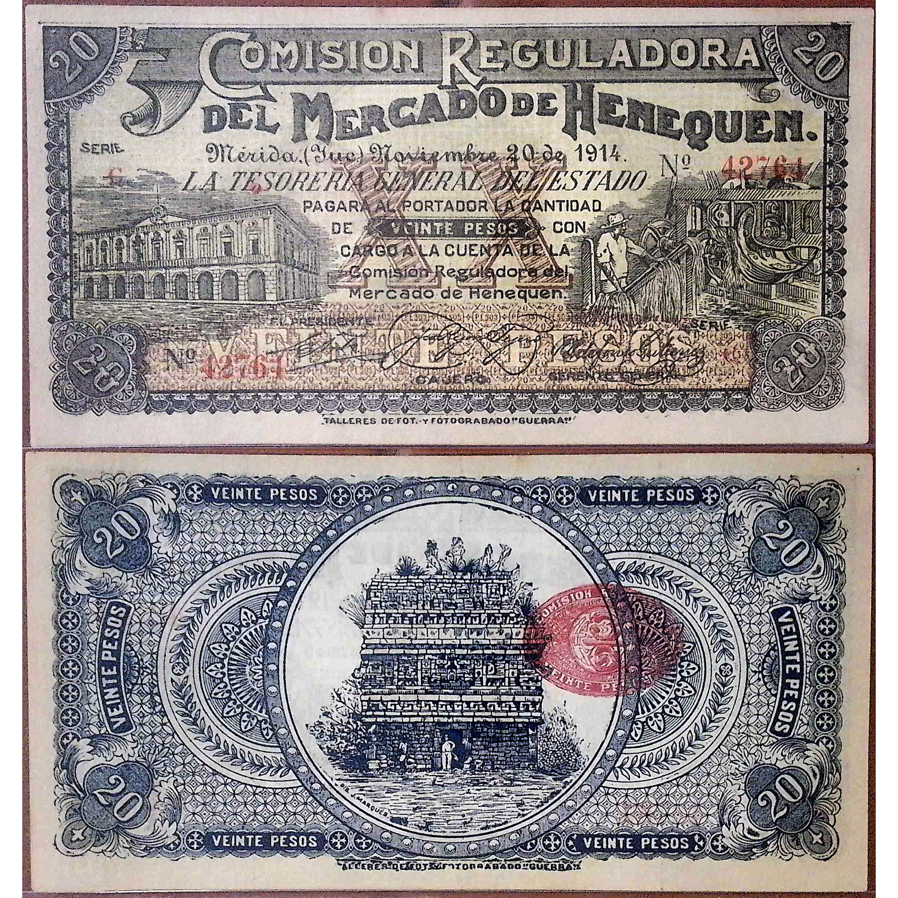 Mexico: Comisión Reguladora del Mercado de Henequén 20 Pesos Banknote (1914) episode artwork