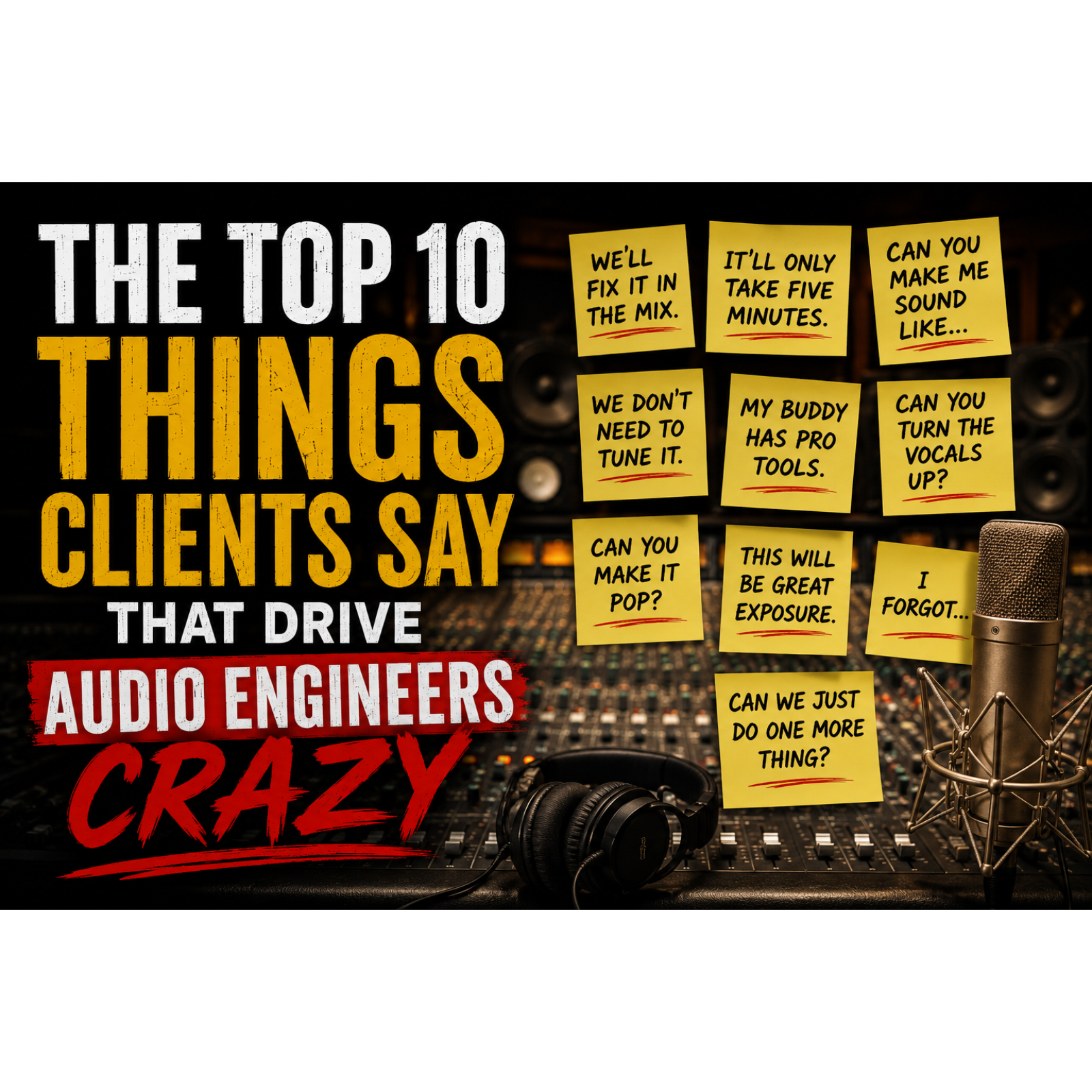 Top 10 Things Clients Say That Drive Audio Engineers Crazy episode artwork