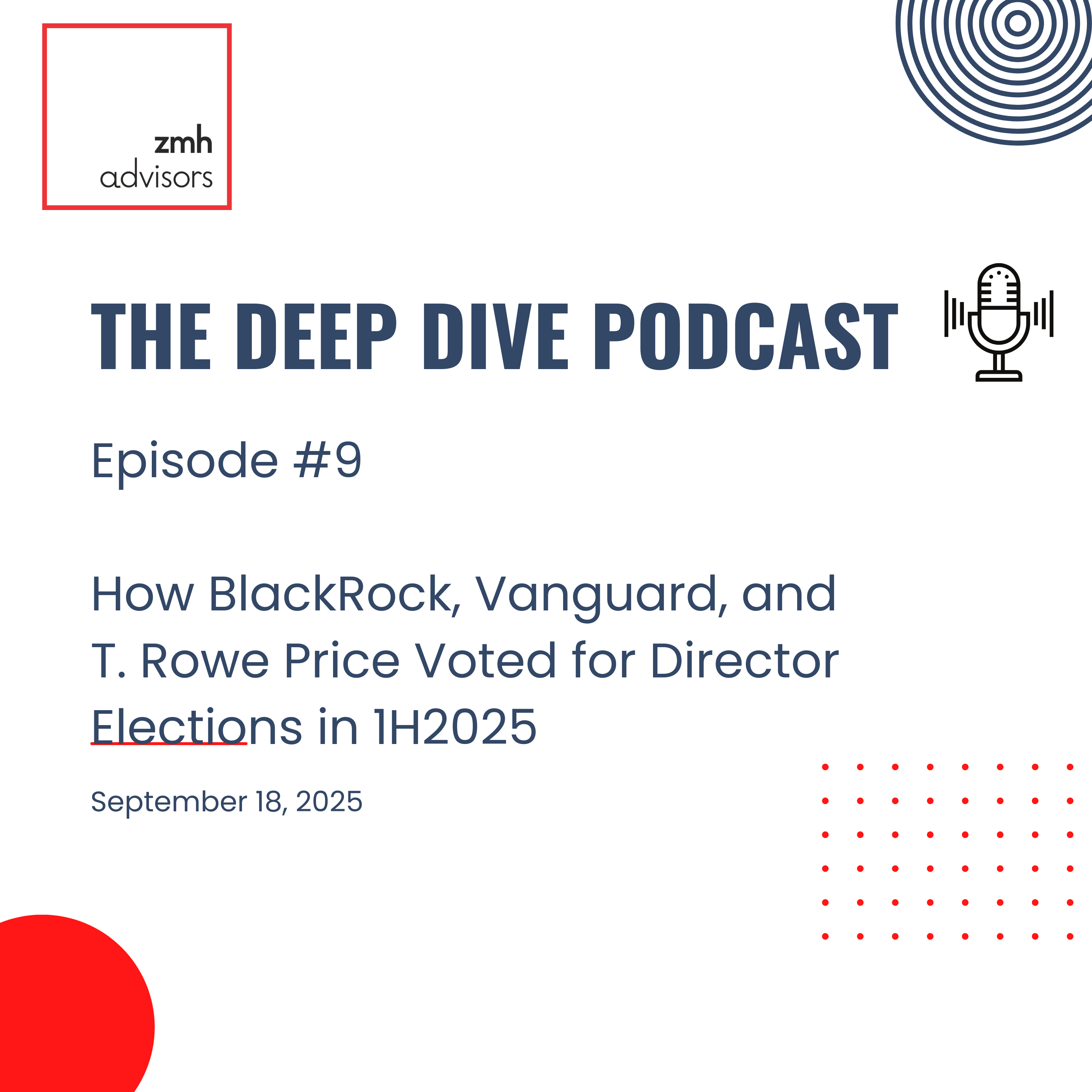 How BlackRock, Vanguard and T. Rowe Price Voted for Director Elections in 1H2025 - September 18, 2025 episode artwork
