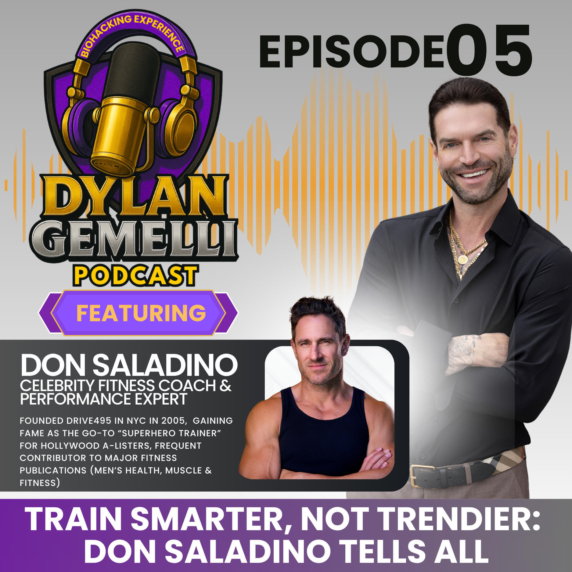 Episode #5 with Don Saladino!  The evolution of the fitness industry, the role of coaches vs. influencers, understanding individual needs in fitness and diet, the importance of data and fitness tracking, becoming a celebrity trainer and MORE!!