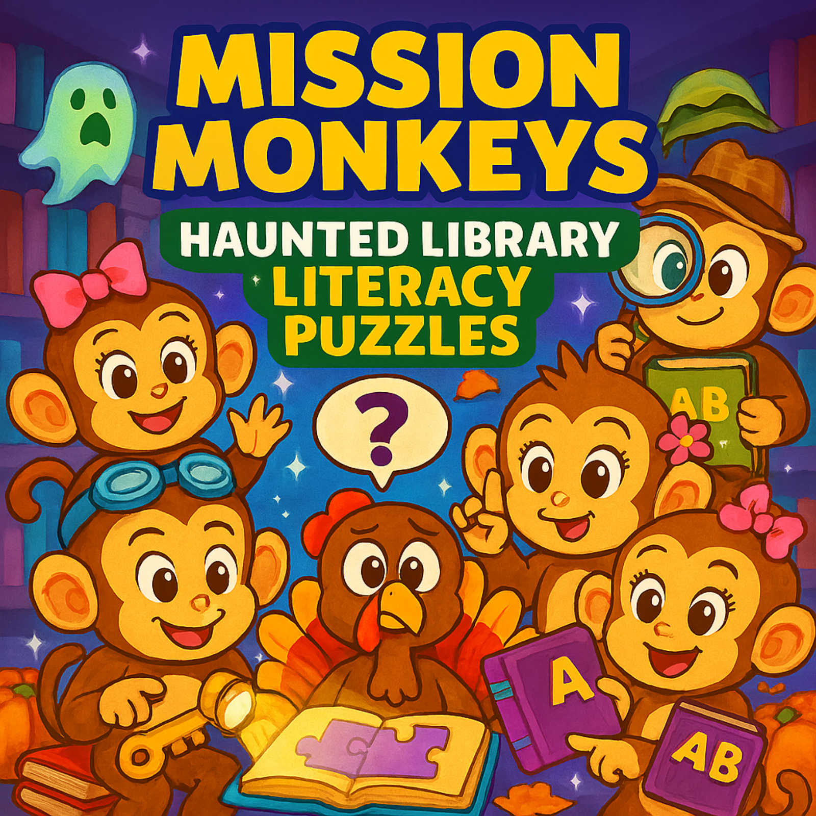 Mission Monkeys: Haunted Library Literacy Puzzles,