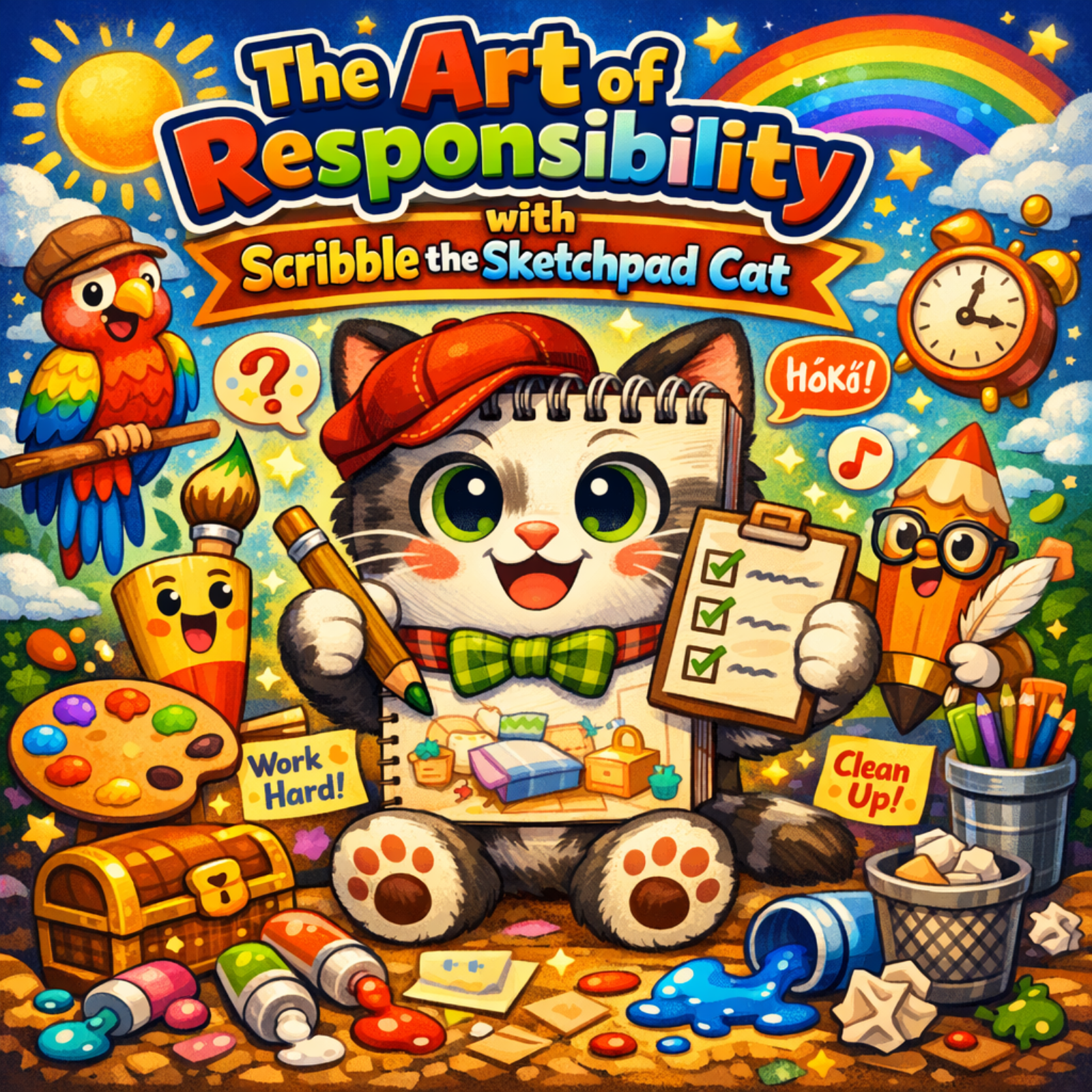🎨The Art of Responsibility with Scribble the Sketchpad Cat