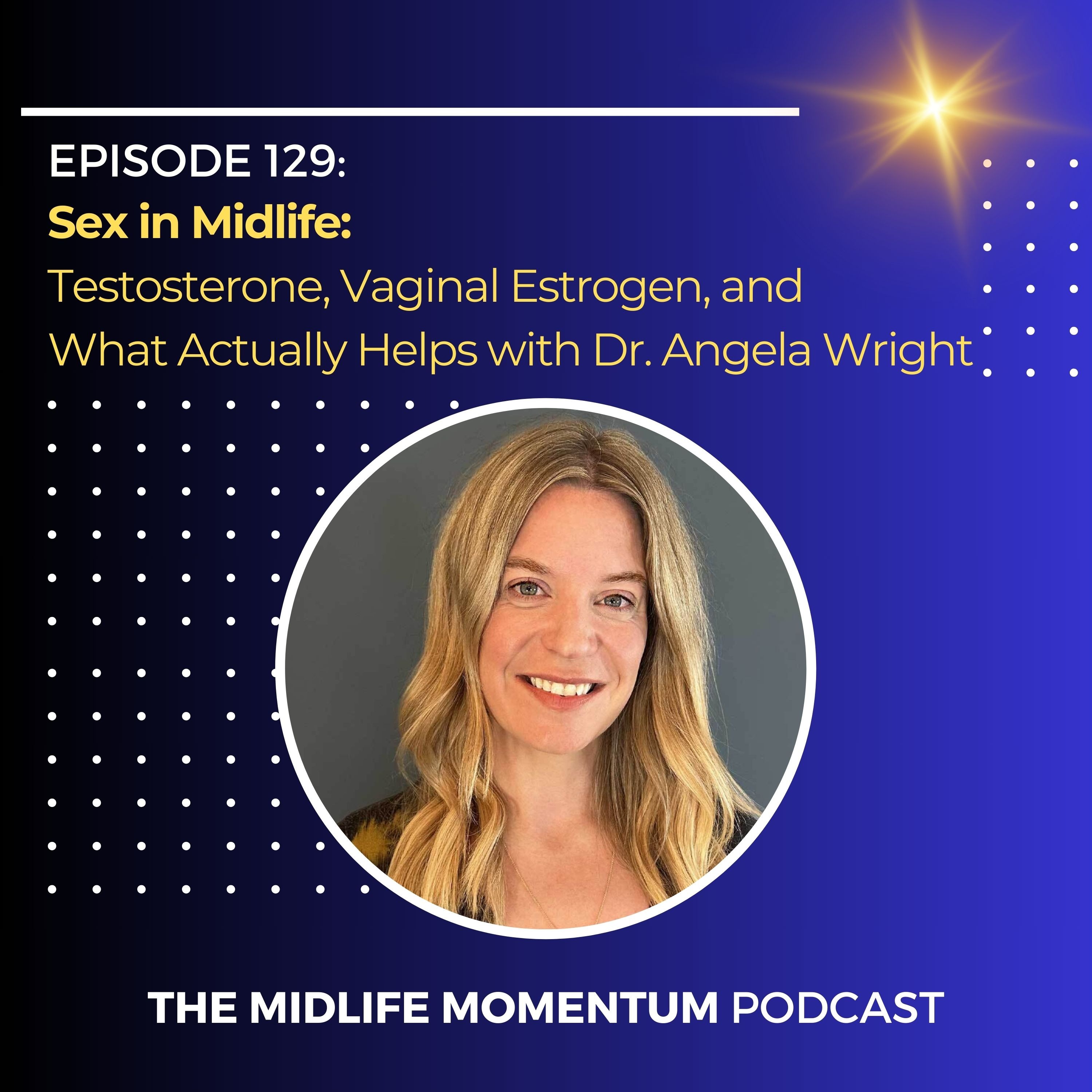 129: Sex in Midlife: Testosterone, Vaginal Estrogen, and What Actually Helps with Dr. Angela Wright episode artwork