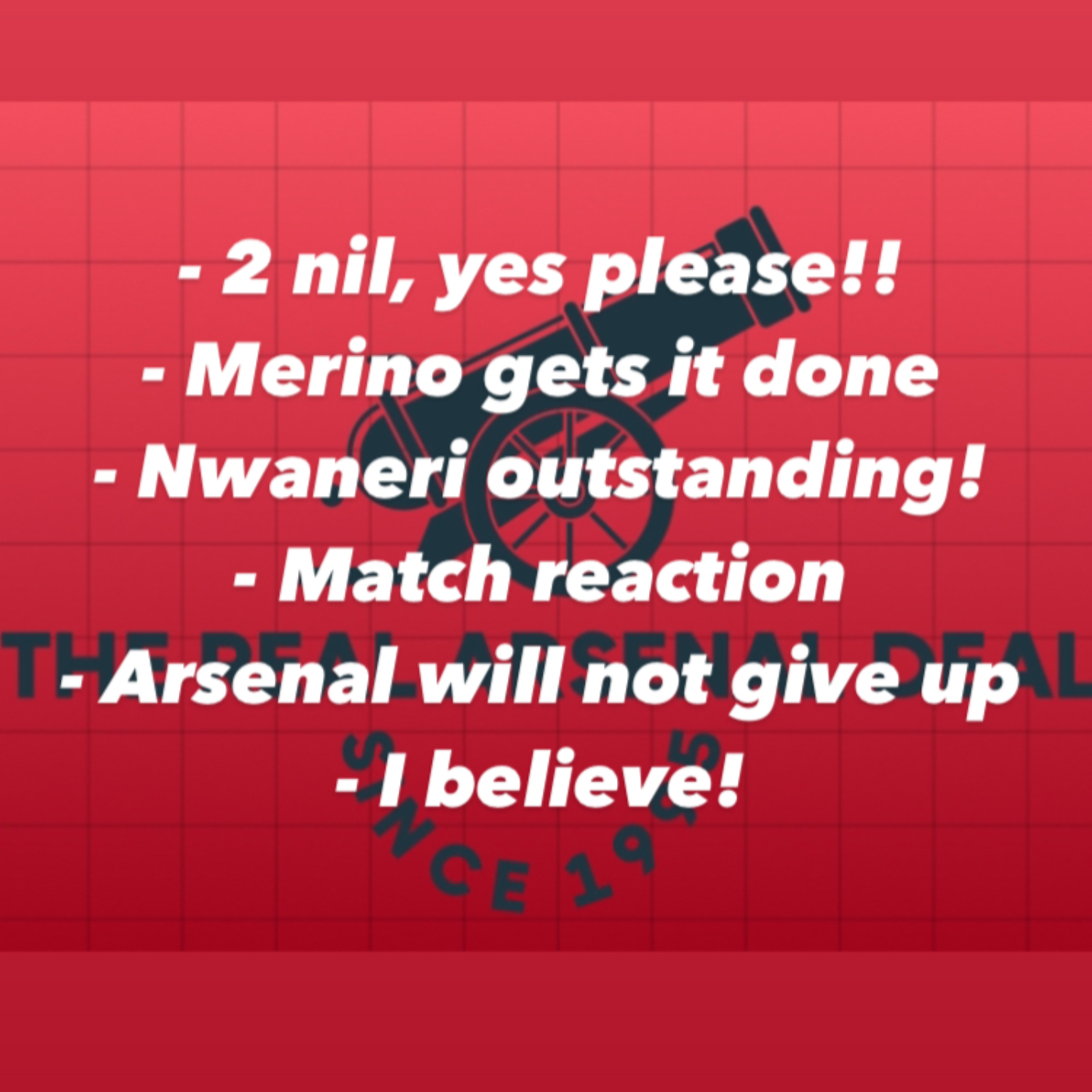 Arsenal win 2-0 over Leicester, post match reaction! Ethan Nwaneri outstanding and Merino scores twice. So proud of this team! episode artwork
