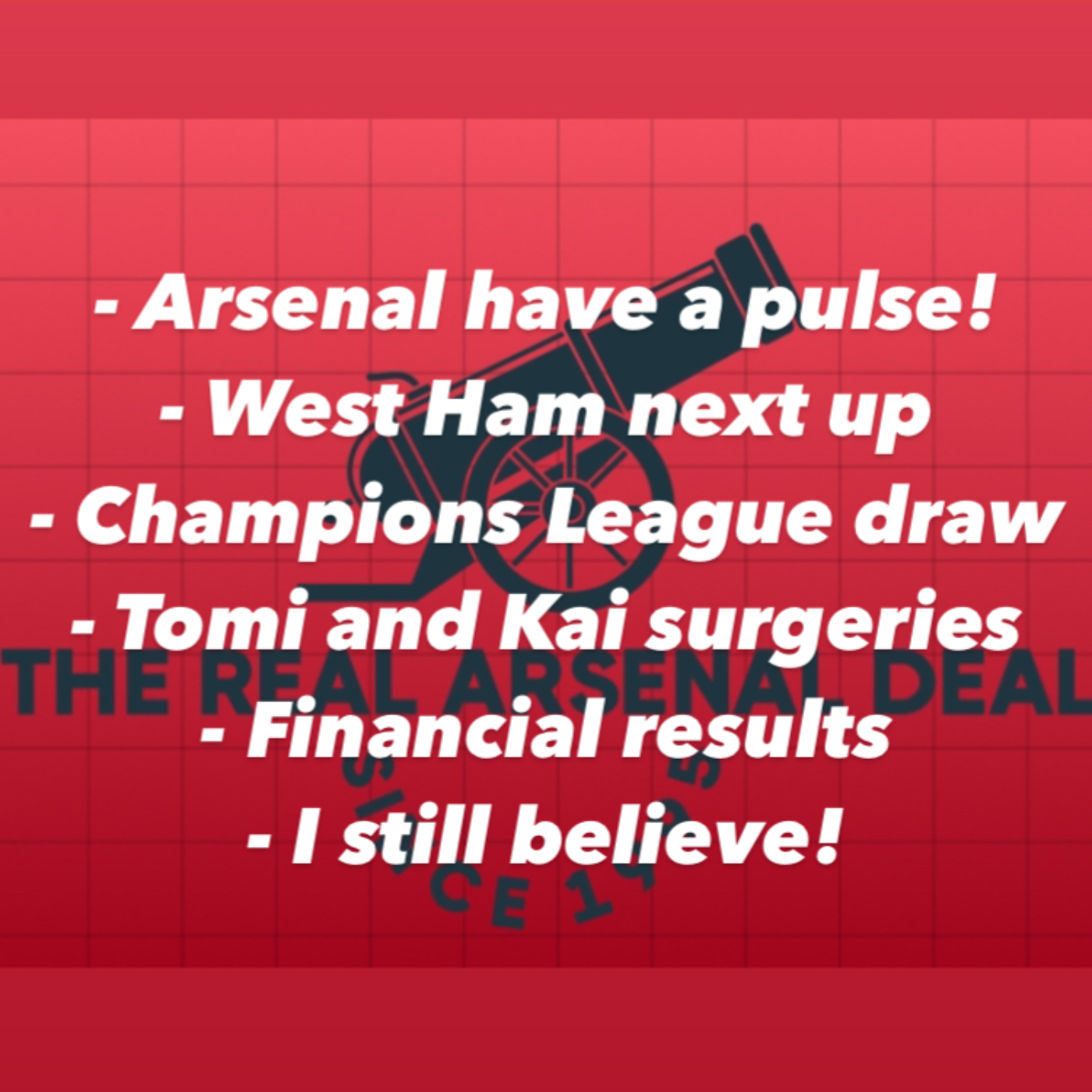 Arsenal have a pulse! Liverpool drop more points, West Ham preview, financial results published and more.  episode artwork