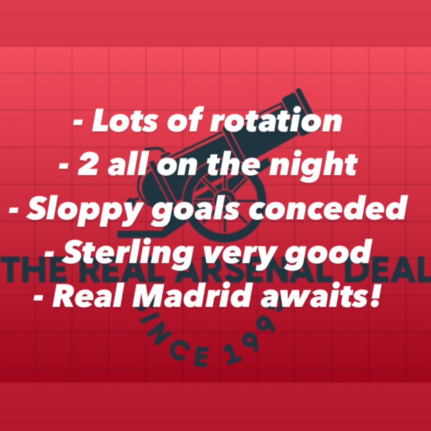 Arsenal draw 2-2 with PSV, comfortably through to the quarter finals. Real Madrid awaits!  episode artwork