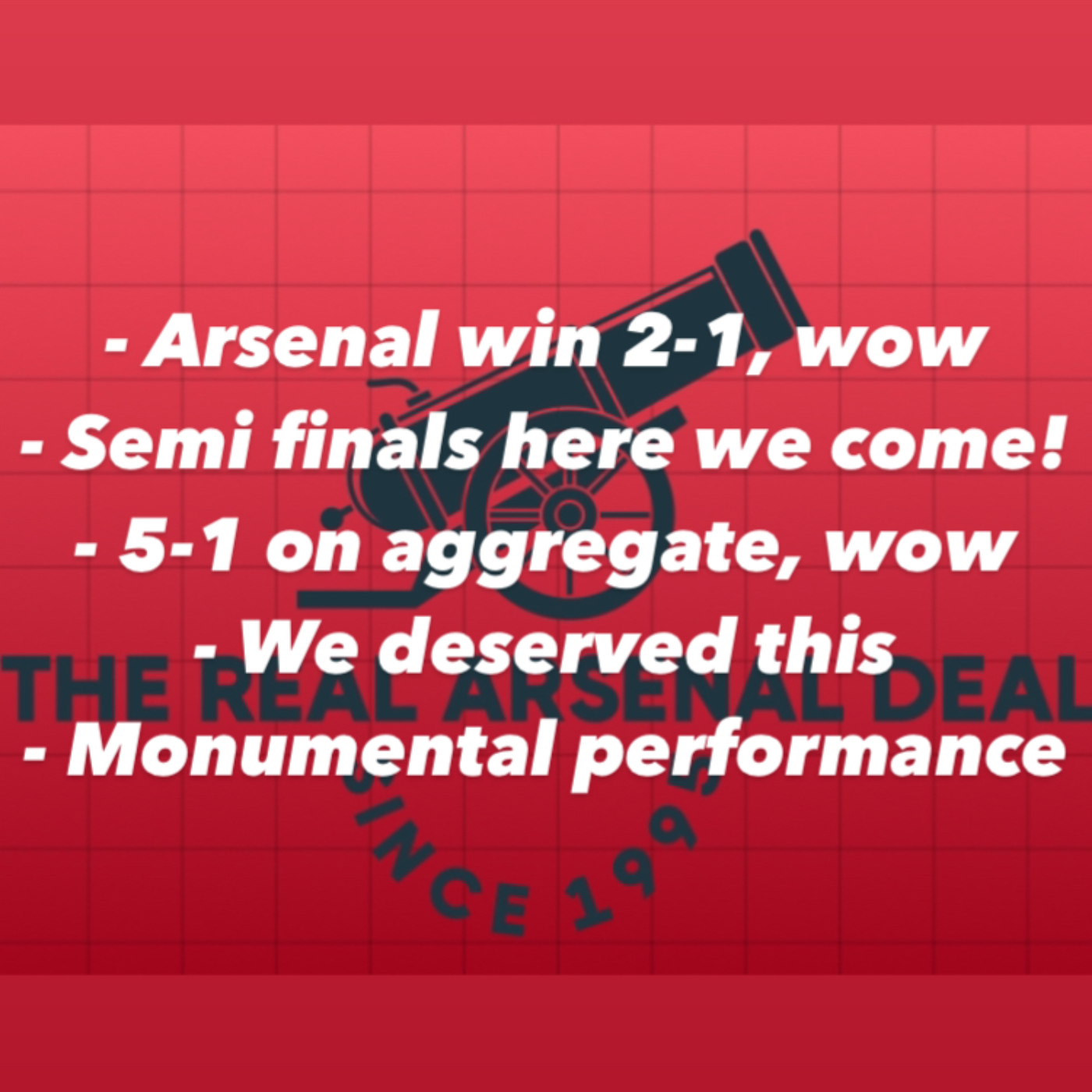 Arsenal into the Champions League semi finals! 2-1 at The Bernabeu and 5-1 on aggregate, Arsenal thumped Real Madrid!  episode artwork