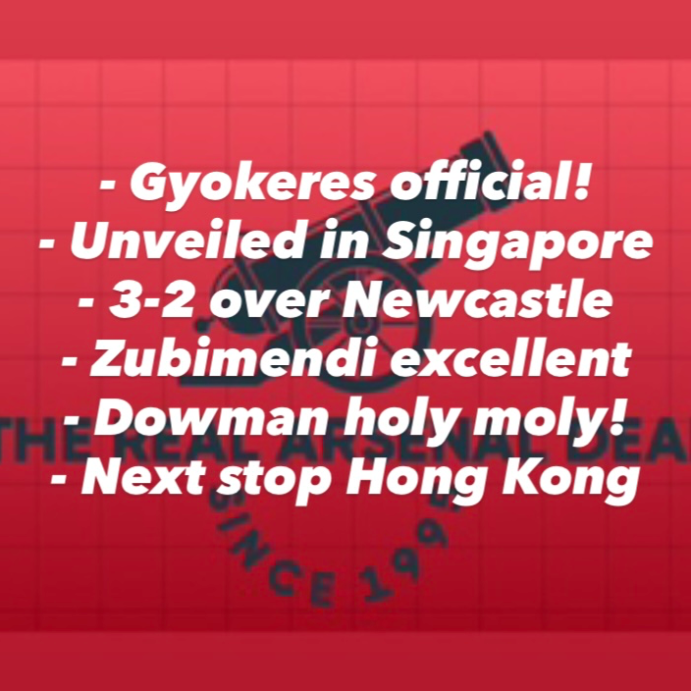 Gyökeres signed, sealed and unveiled! Arsenal win over Newcastle in Singapore. And let’s talk about Max Dowman!  episode artwork