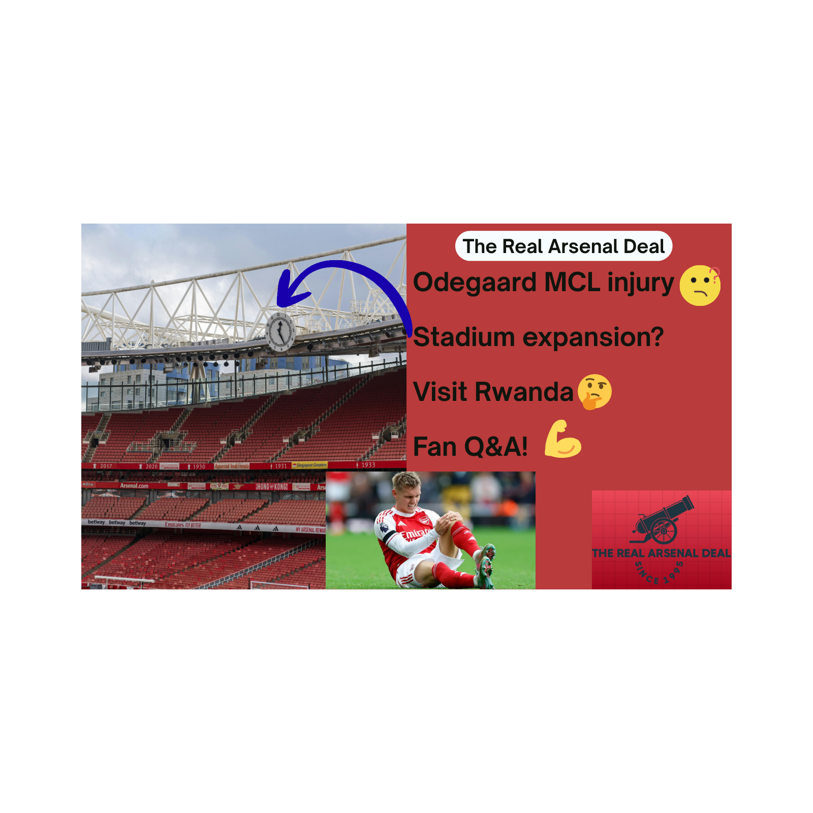 Odegaard Injury Update, Emirates Expansion Plans, Visit Rwanda Deal & Fan Q&A | Arsenal FC Updates episode artwork
