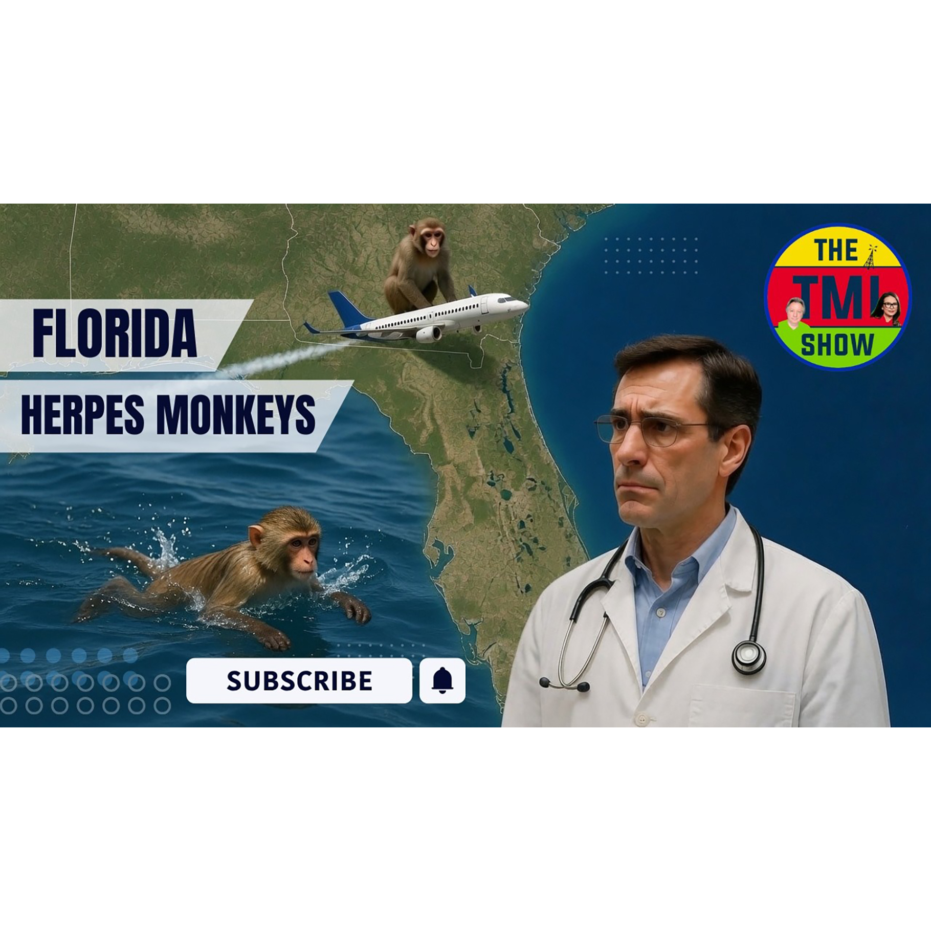 Drug Ads, Free Labor in the Sky & Florida's Herpes Monkeys?  | TMI Ep 427 episode artwork