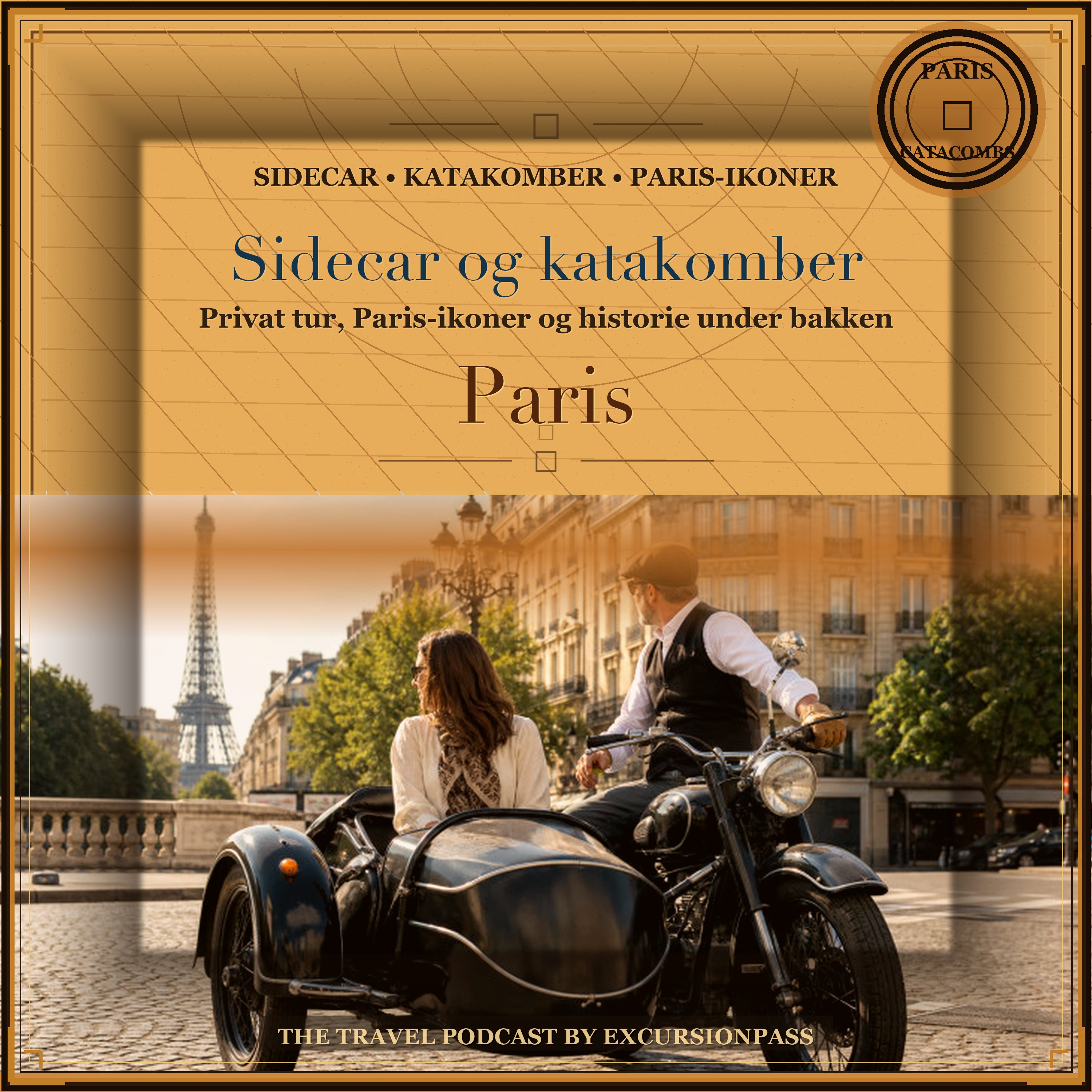 Privat vintage sidecar-tur i Paris og katakombene med ExcursiónPass