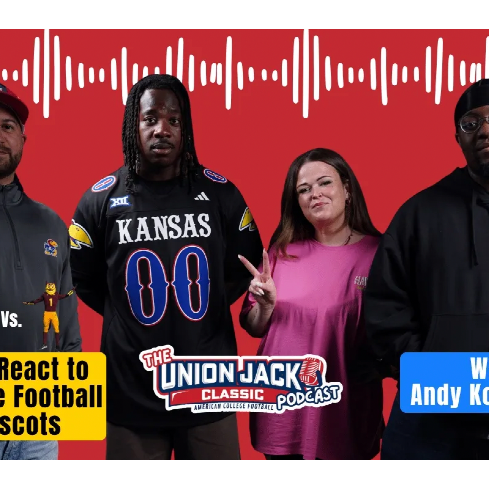 Brits React to College Football Mascots | with Guest KU Coach Kotelnicki | Episode 16 episode artwork