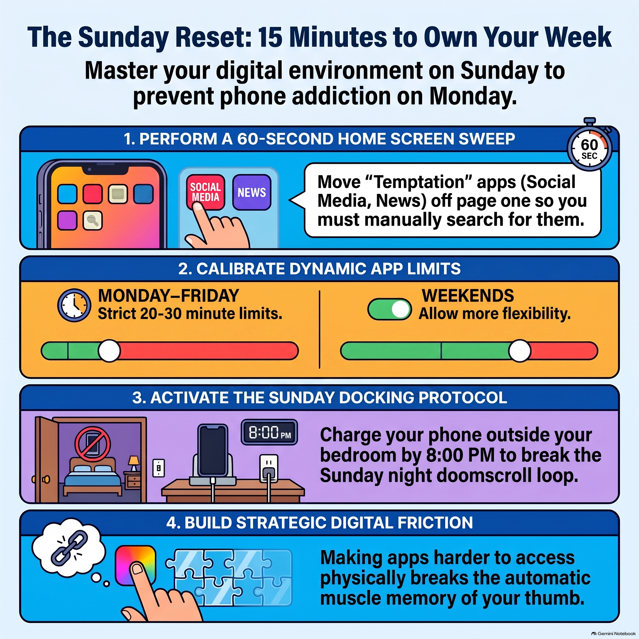 The Sunday Reset: 15-Minute Routine to Stop Phone Addiction All Week