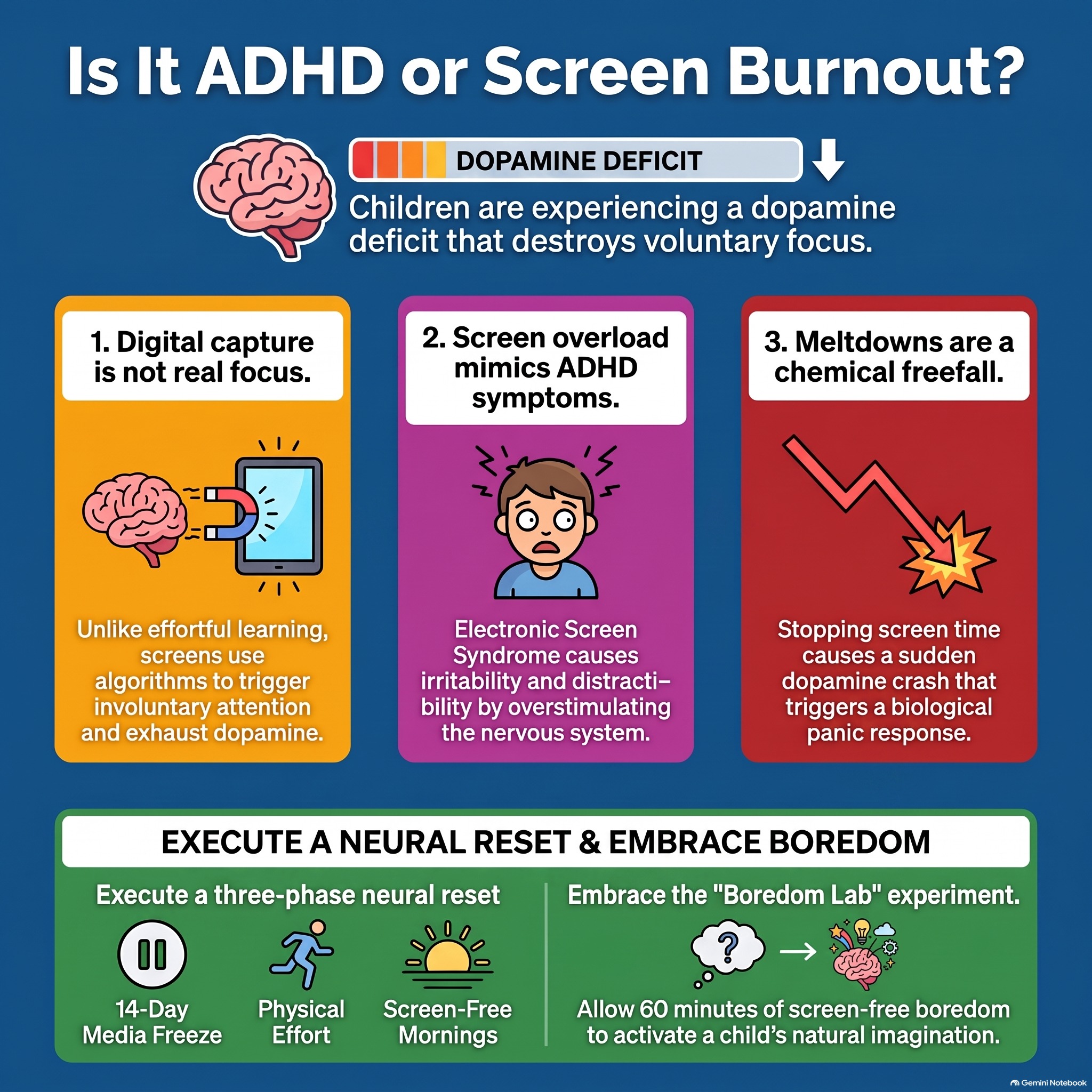 The Dopamine Deficit: Screen-Induced ADHD & Focus Burnout in Kids