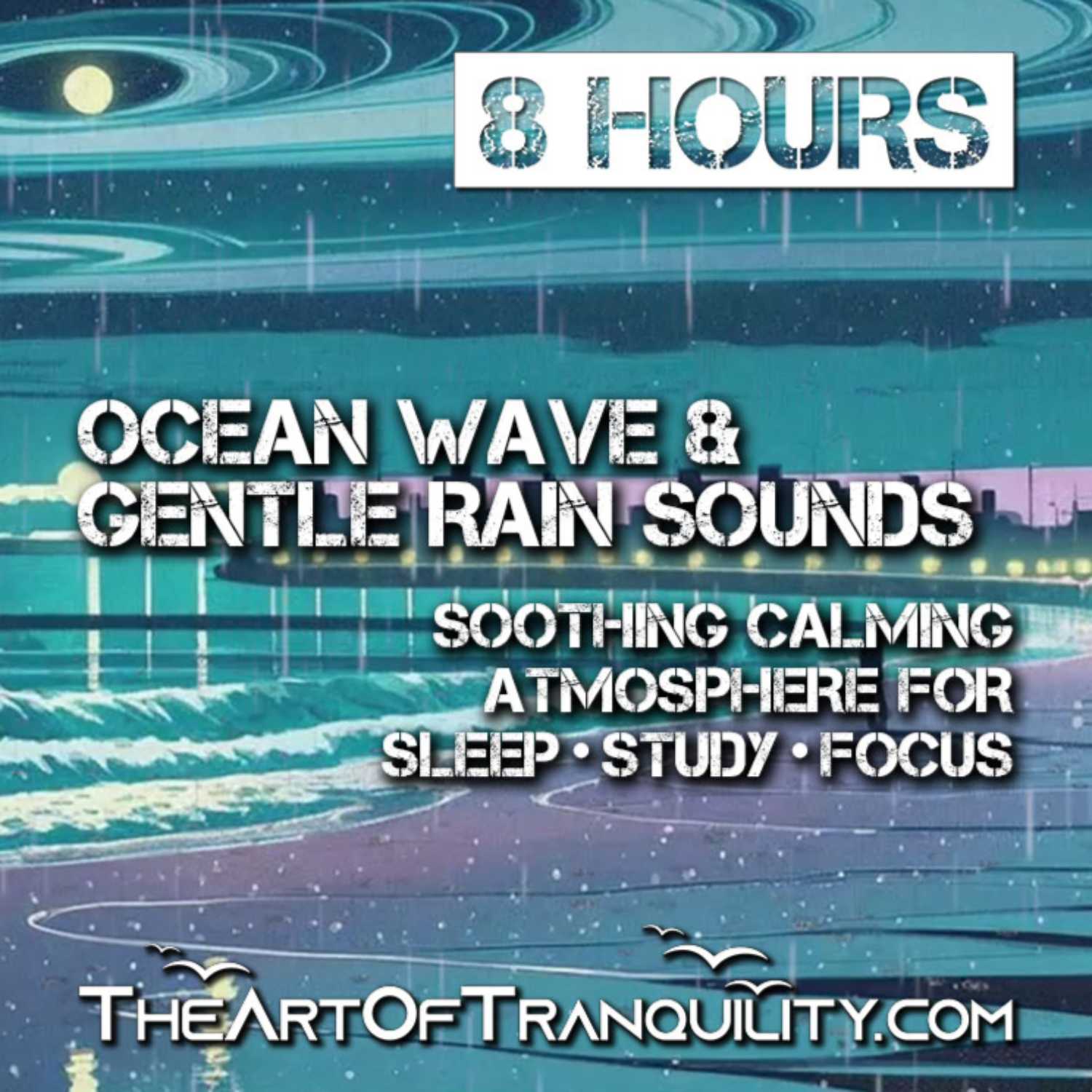 OCEAN WAVE & GENTLE RAIN SOUNDS | Soothing Calming Atmosphere For Sleep, Study, Focus | 8 Hrs episode artwork