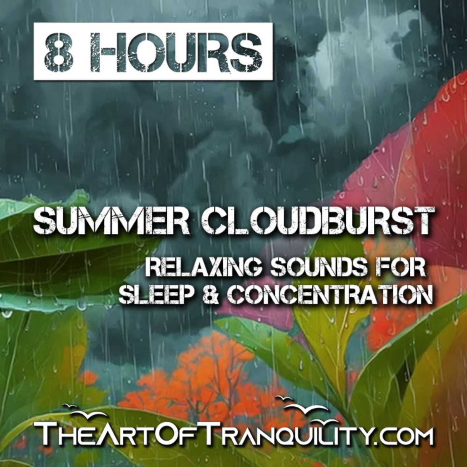 SUMMER CLOUDBURST | RAIN AND DISTANT THUNDER | Relaxing Sound for Sleep & Concentration | 8 Hrs  episode artwork