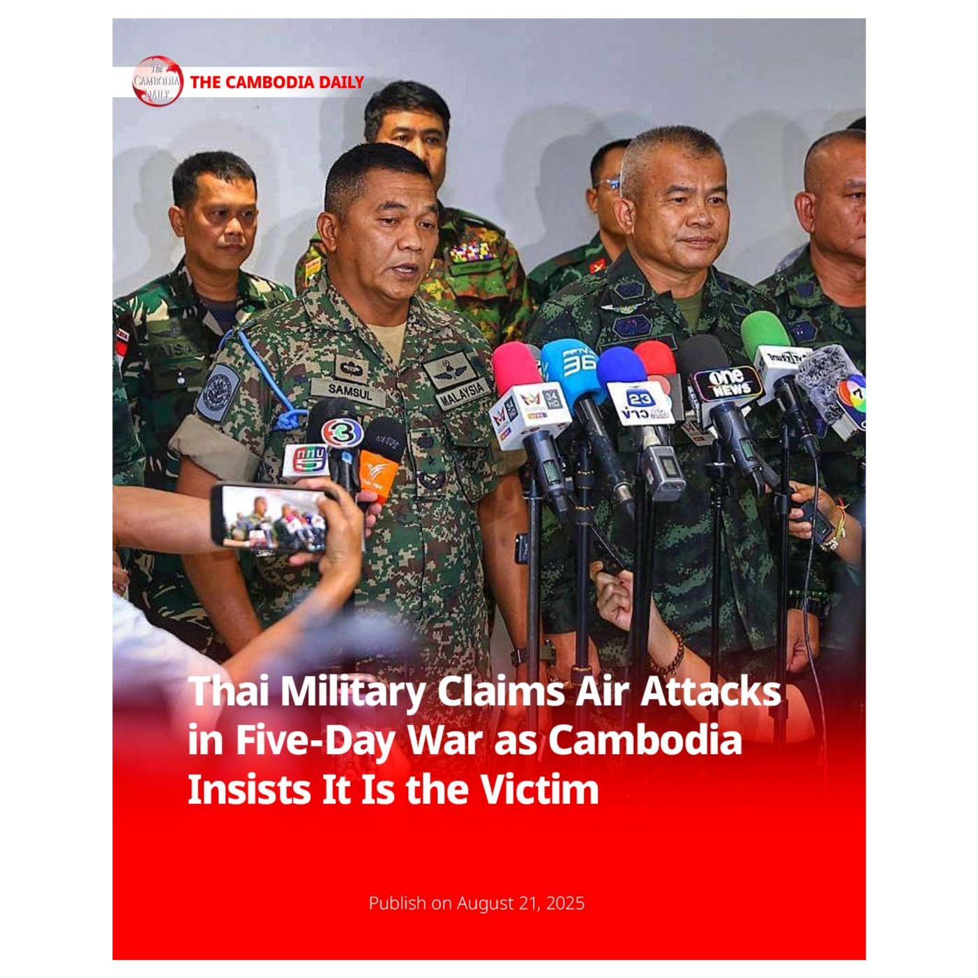 Thai Military Claims Air Attacks in Five-Day War as Cambodia Insists It Is the Victim episode artwork