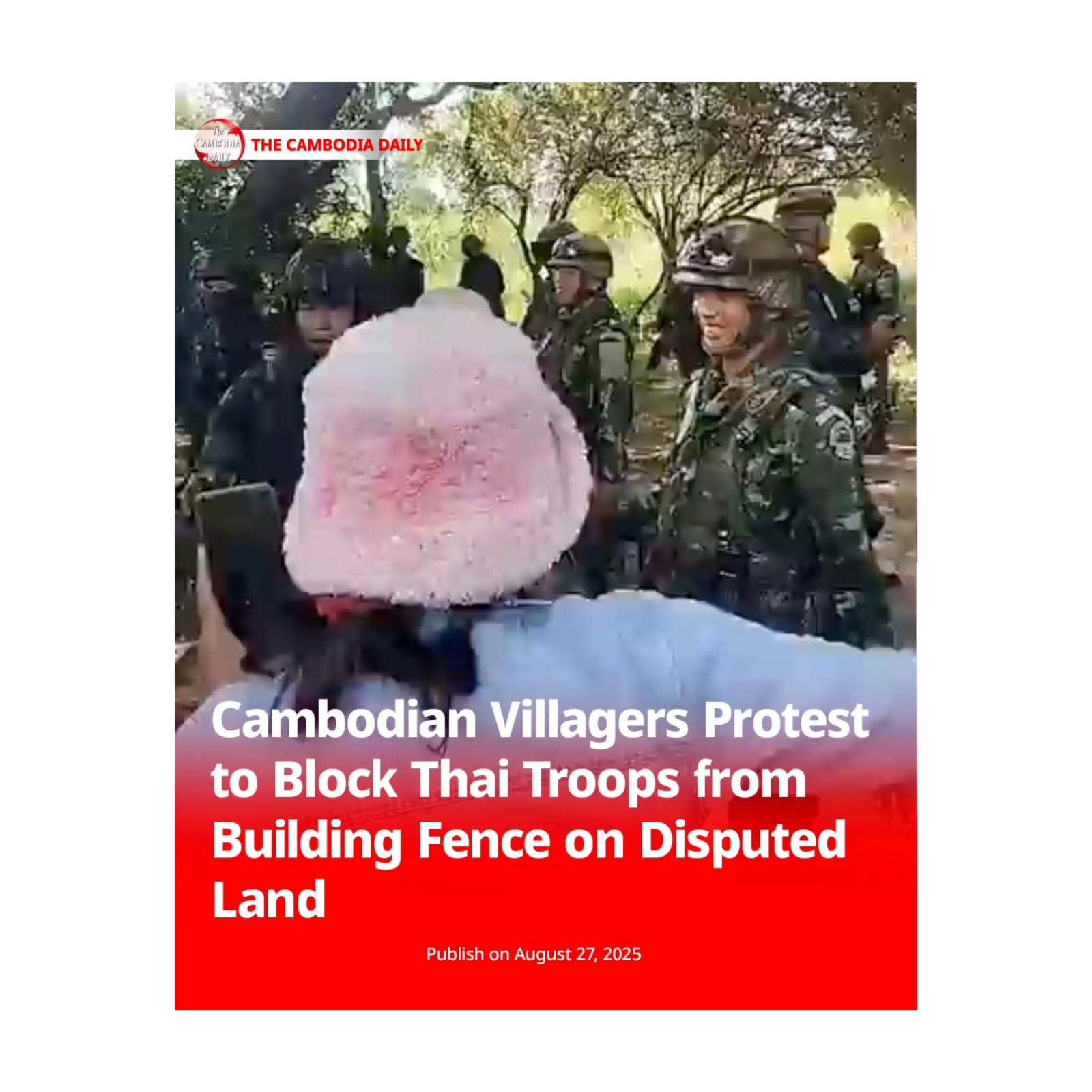 Cambodian Villagers Protest to Block Thai Troops from Building Fence on Disputed Land episode artwork