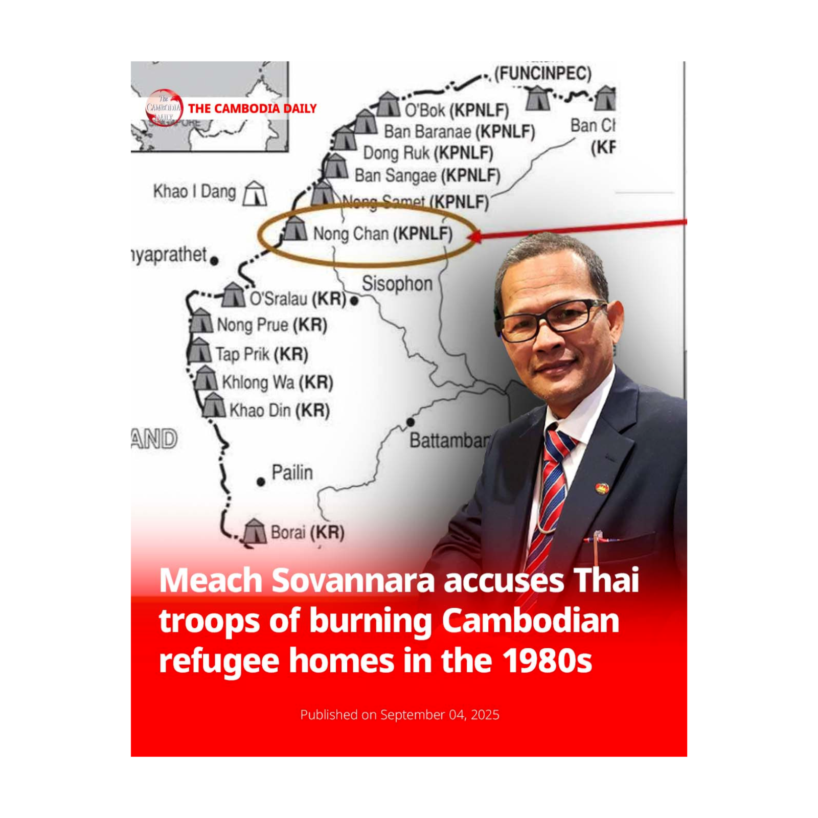 Meach Sovannara accuses Thai troops of burning Cambodian refugee homes in the 1980s episode artwork