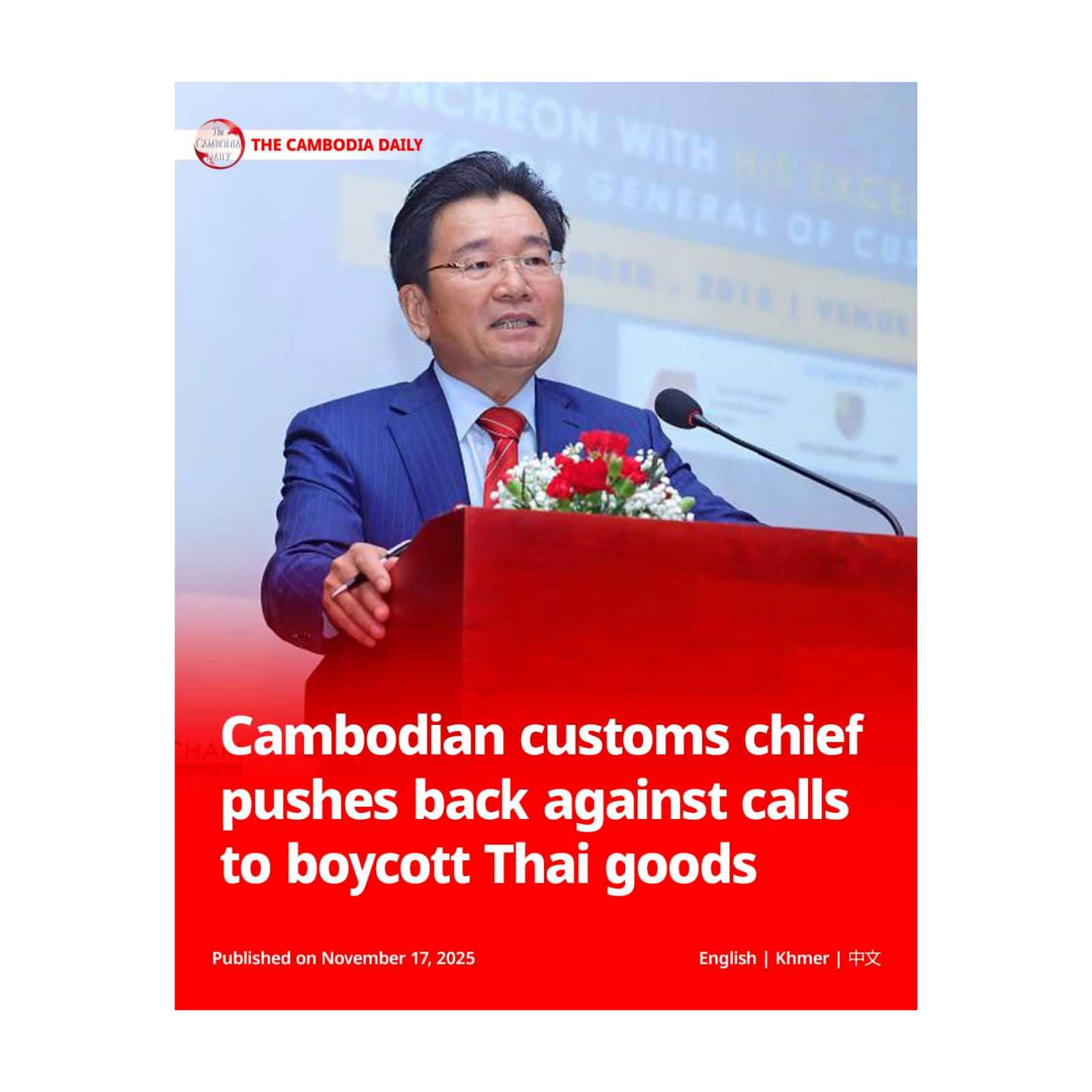 Cambodian customs chief pushes back against calls to boycott Thai goods episode artwork