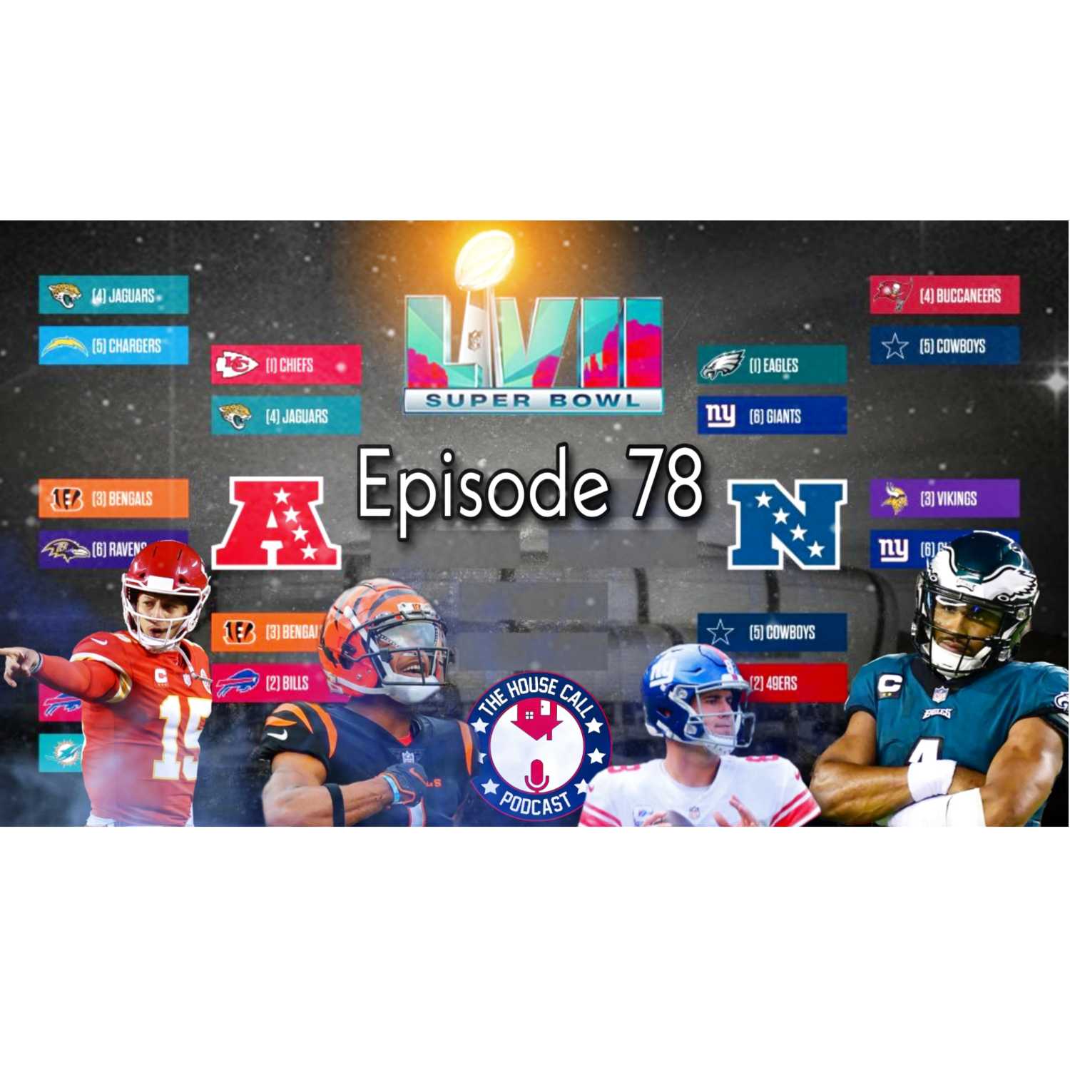2023 NFL Super wild card review, and Divisional round Predictions episode artwork