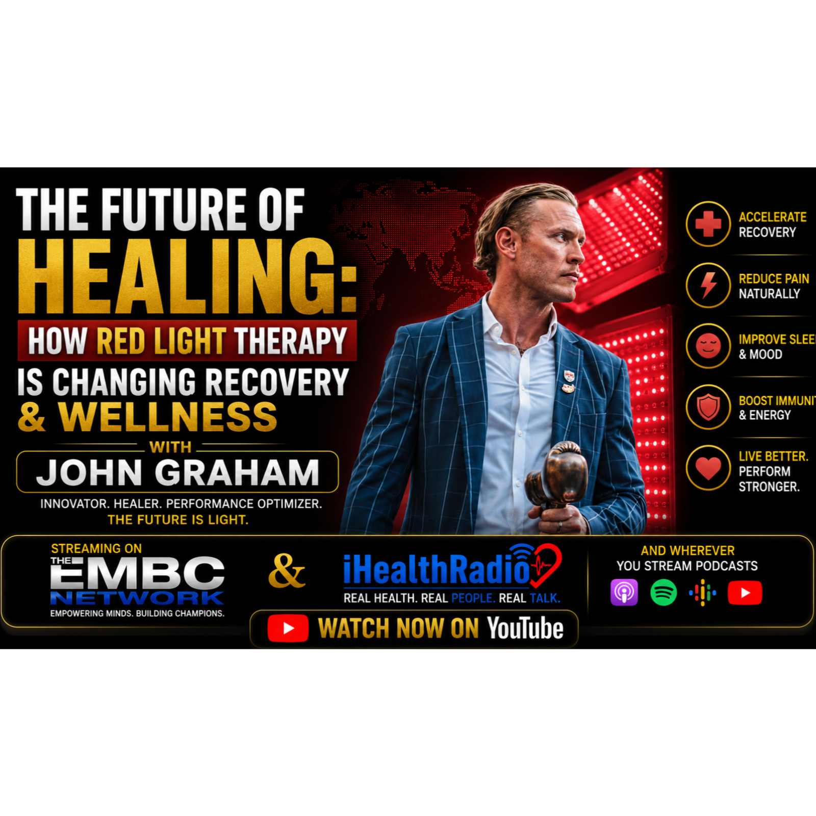 The Future of Healing How Red-Light Therapy Is Changing Recovery & Wellness with John Graham Harper  What if recovery didn’t require more medication—but better technology  In this powerful episode of The Hurricane H Show, we sit down with John Graham