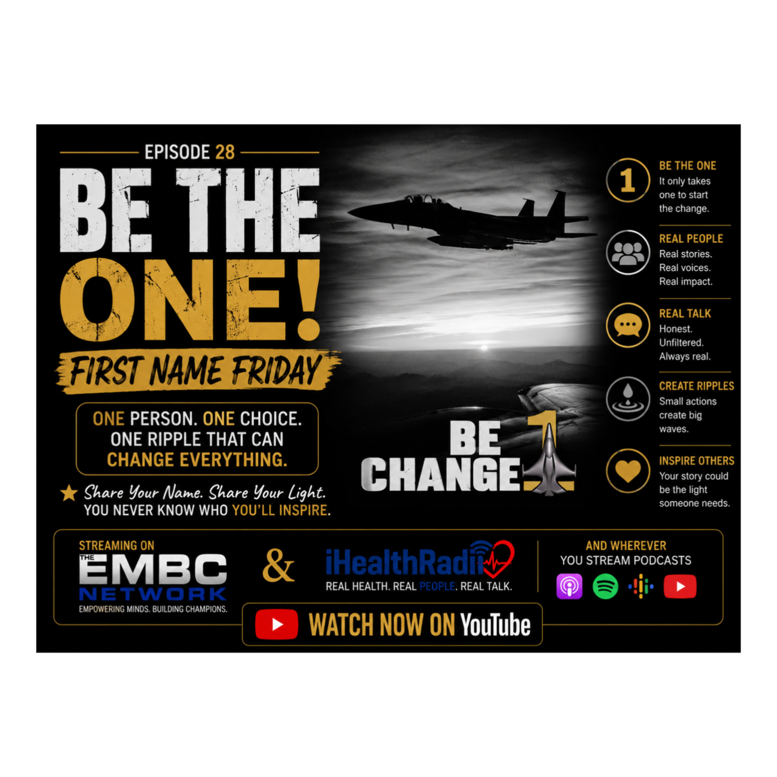 Welcome to the latest episode of the BE 1 CHANGE 1 Podcast, hosted by Roscoe and CAS. In this exciting February edition of First Name Friday, we are thrilled to bring you an insightful discussion on two thought-provoking topics that have caught the a