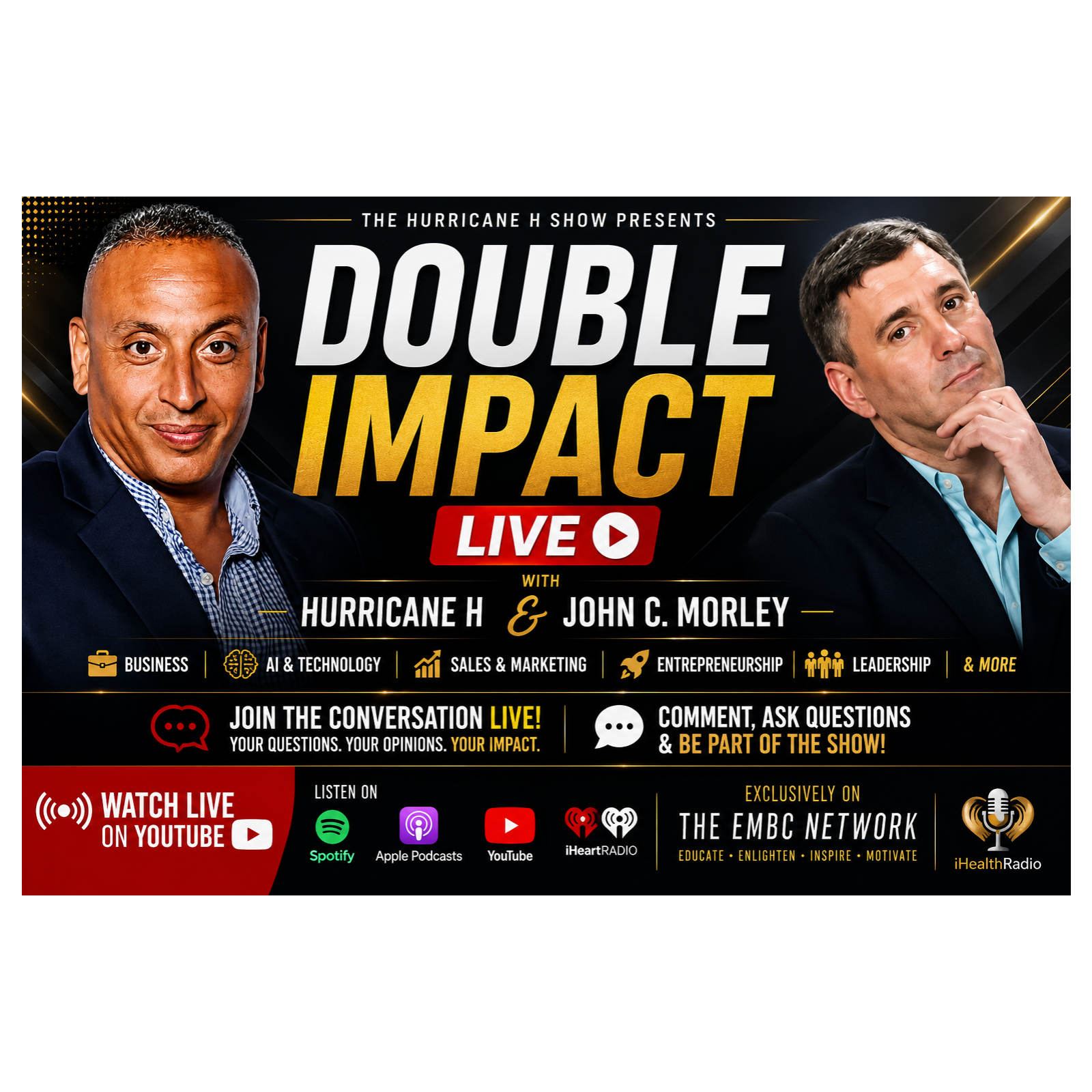DOUBLE IMPACT LIVE Business, AI & Entrepreneurship with Hurricane H and John C. Morley