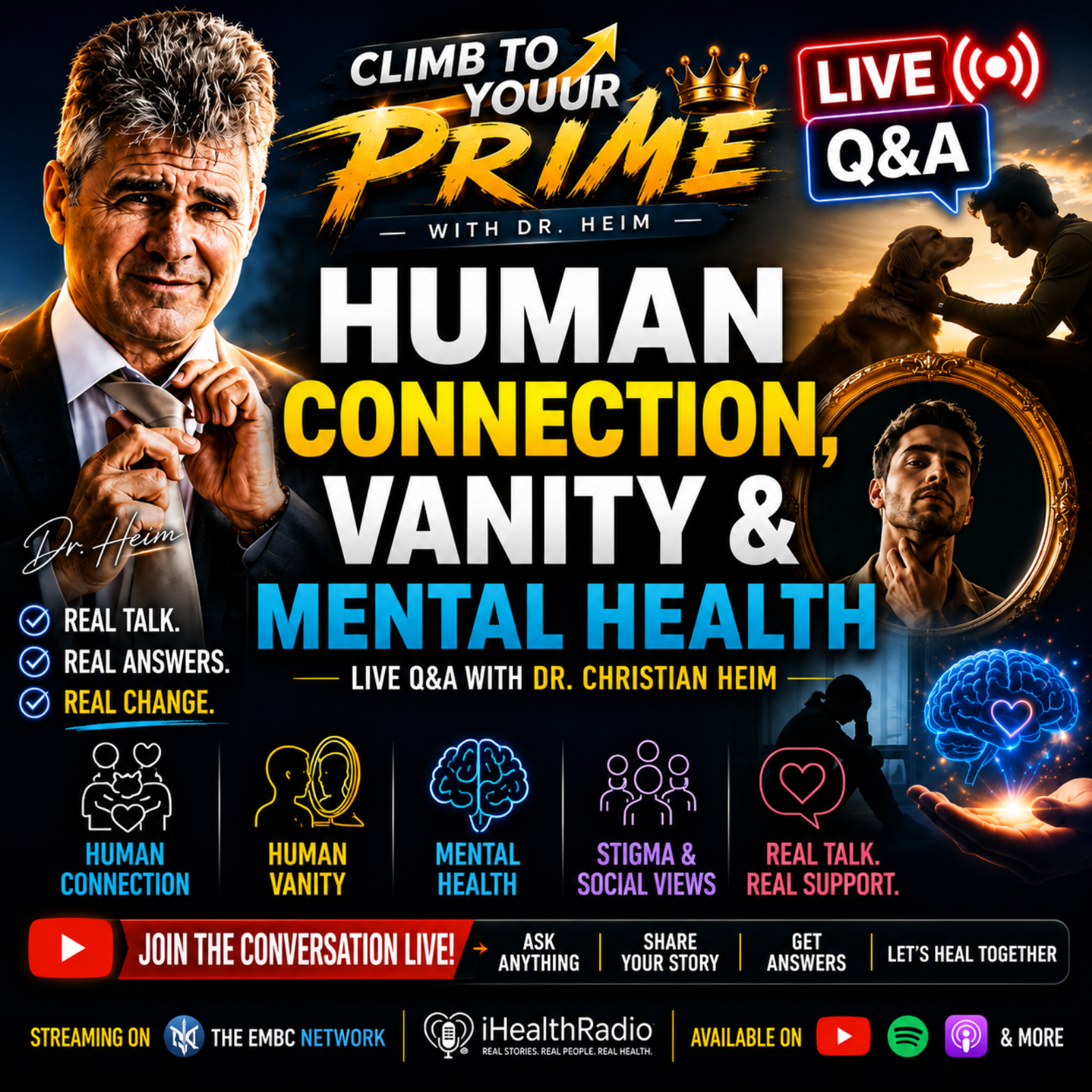 Human Connection, Vanity & Mental Health  LIVE Q&A with Dr. Christian Heim  episode artwork
