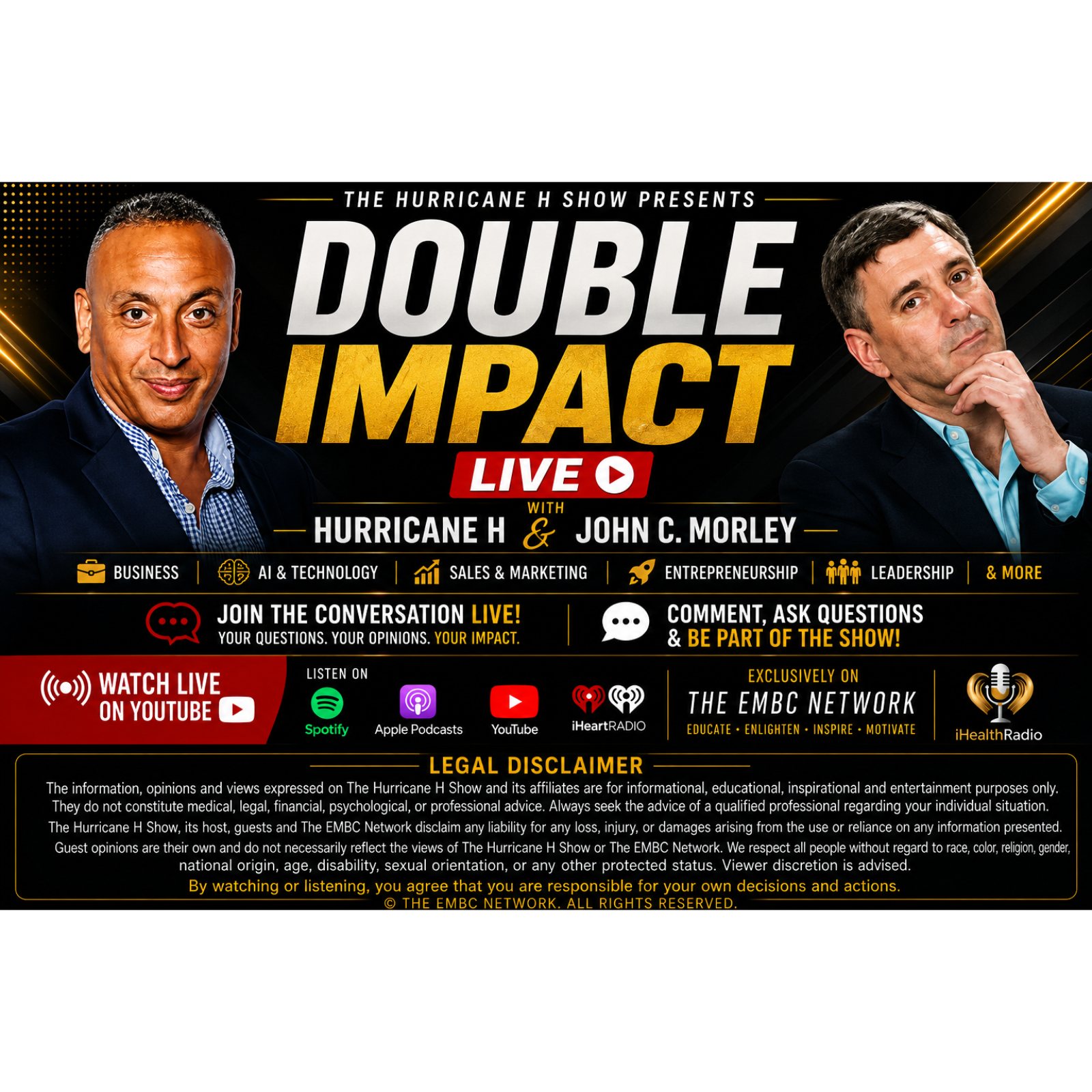 DOUBLE IMPACT LIVE Business, AI & Entrepreneurship with Hurricane H and John C. Morley   episode artwork