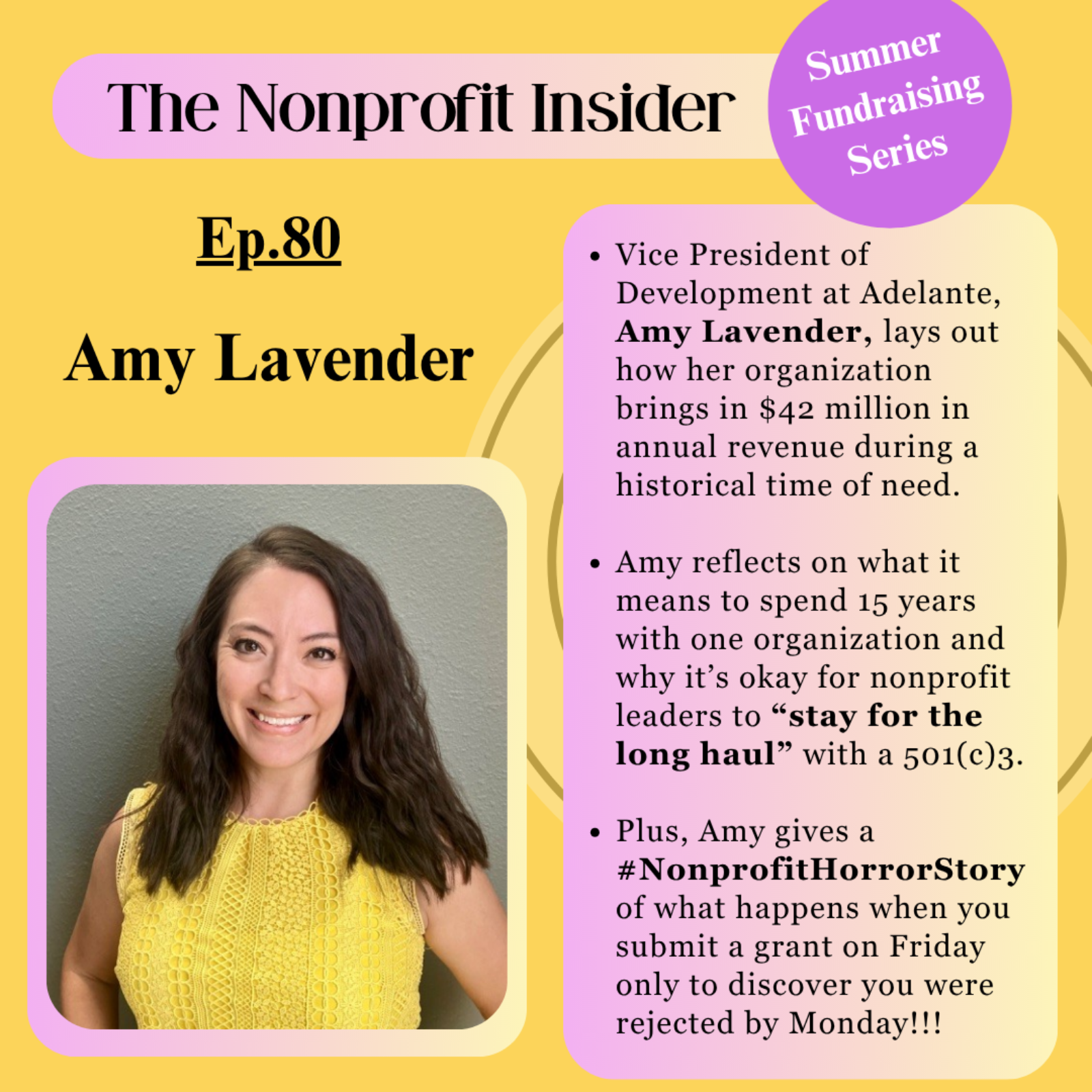 Amy Lavender: What 15 Years of Nonprofit Fundraising Leadership Teaches You episode artwork