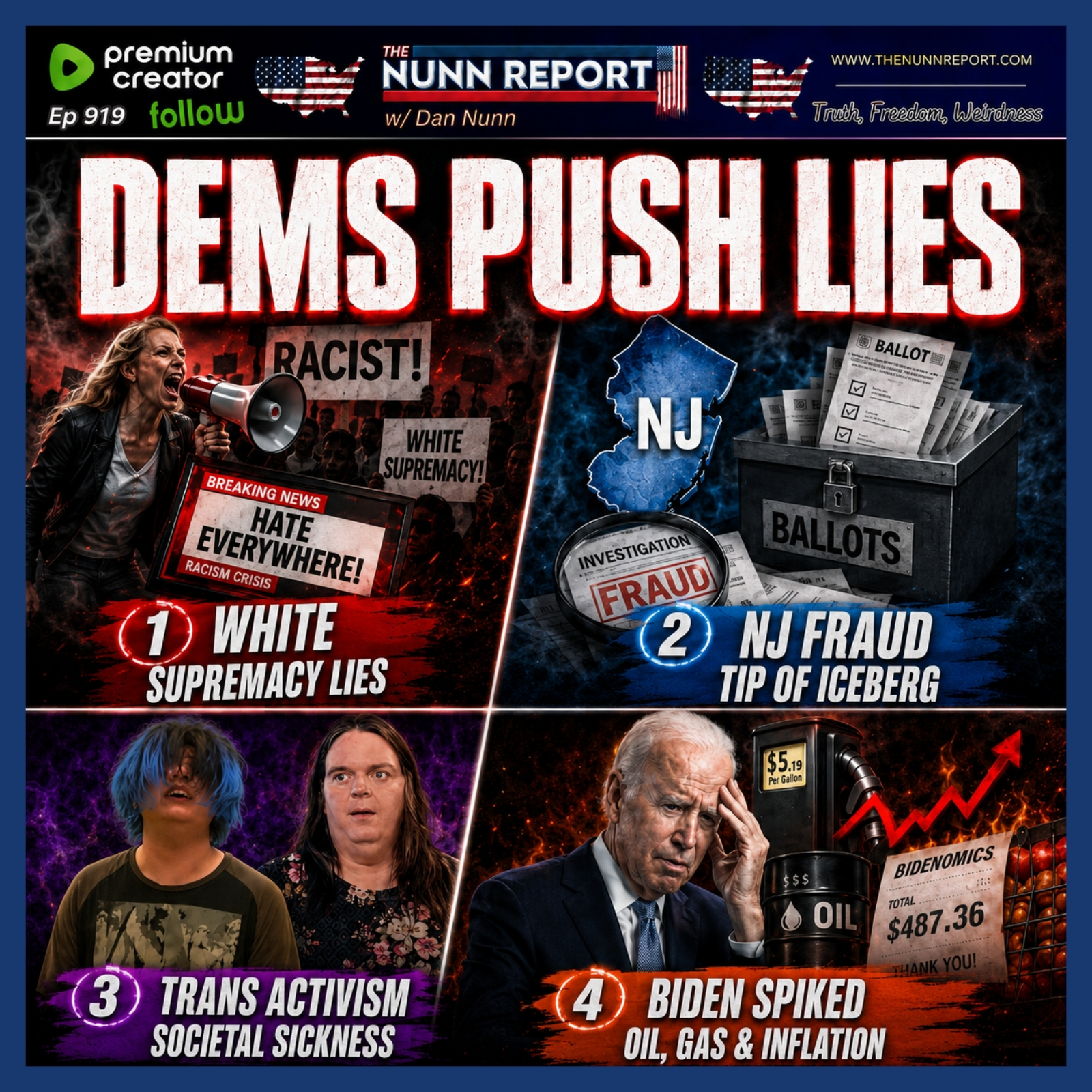 Dems Pushing Lies: White Supremacy, Voter Fraud, Trans Activism, Bidenomics episode artwork