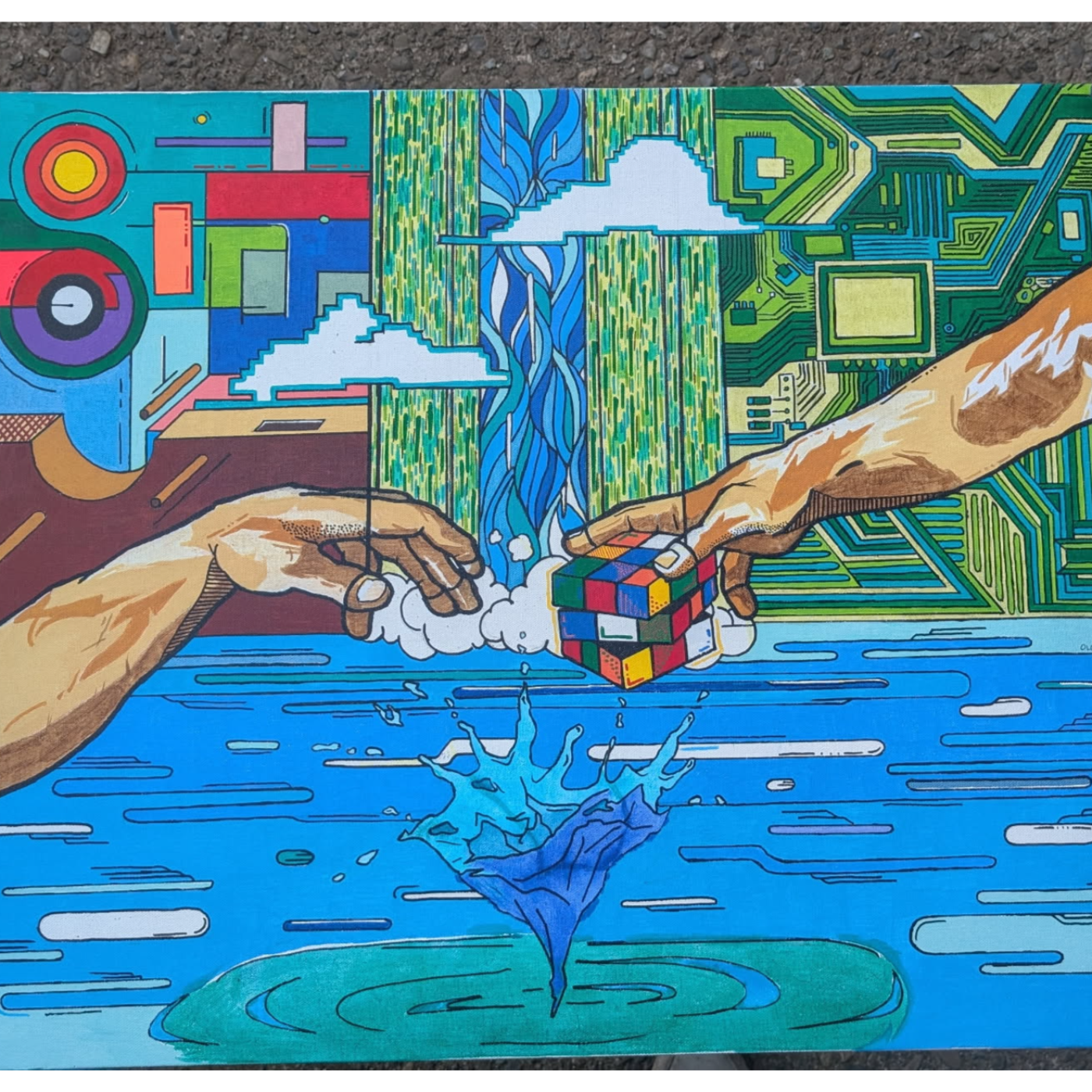 SF Bay Area Artist & Digital Illustrator, Olomex drops the first piece from his Original Collection, “The Hand of Rubric”, on display at RackSavant HQ