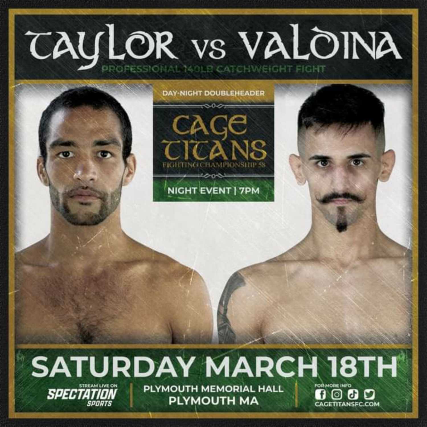 Andrew "The Gladiator" Valdina is planning on making Mike Taylor suffer at Cage Titans 58 episode artwork